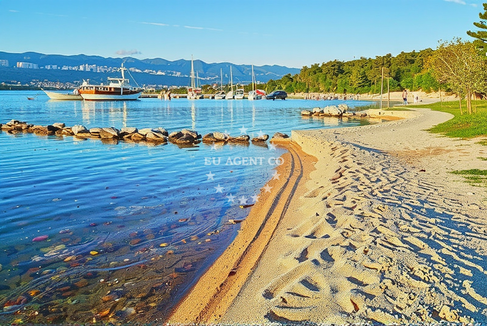 Sandy seabed at Klimno Anchorage, Krk Island, Croatia