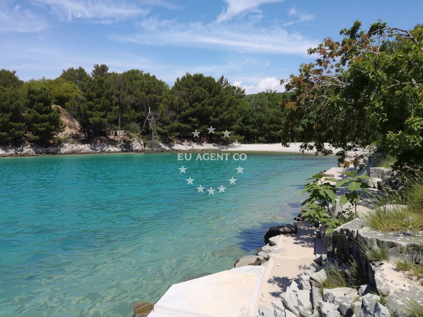 Anchorage in Pinezici, Krk with views of the Kvarner coastline