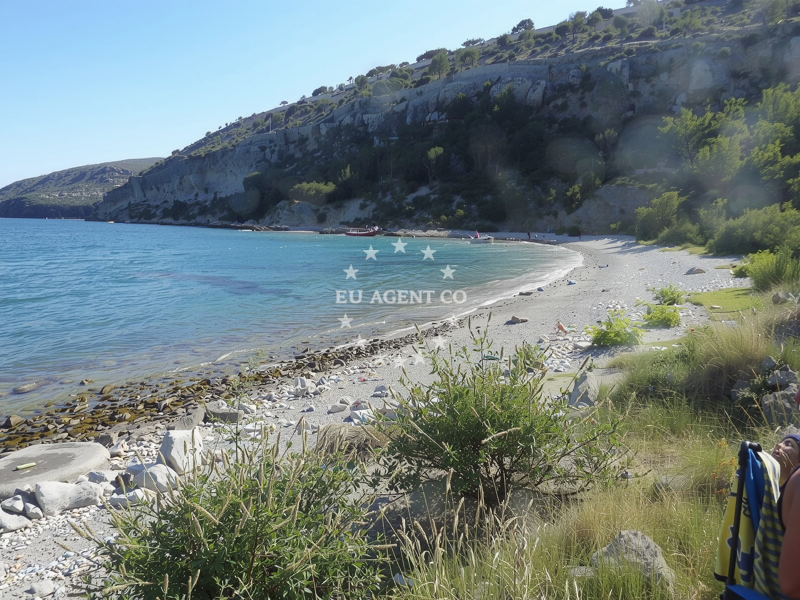 Motor yacht anchoring in Voz, Krk - Adriatic Sea nautical scene