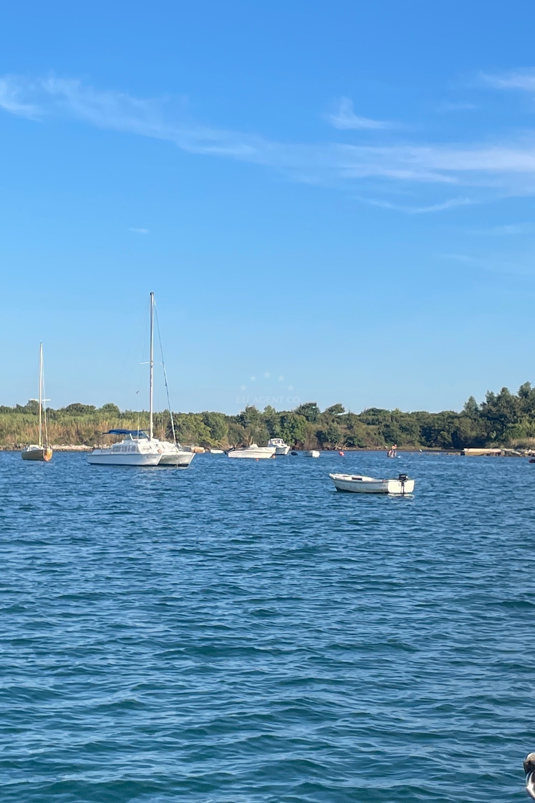 Anchorage in Liznjan, Croatia with views of Kuje Harbour and the Adriatic coastline