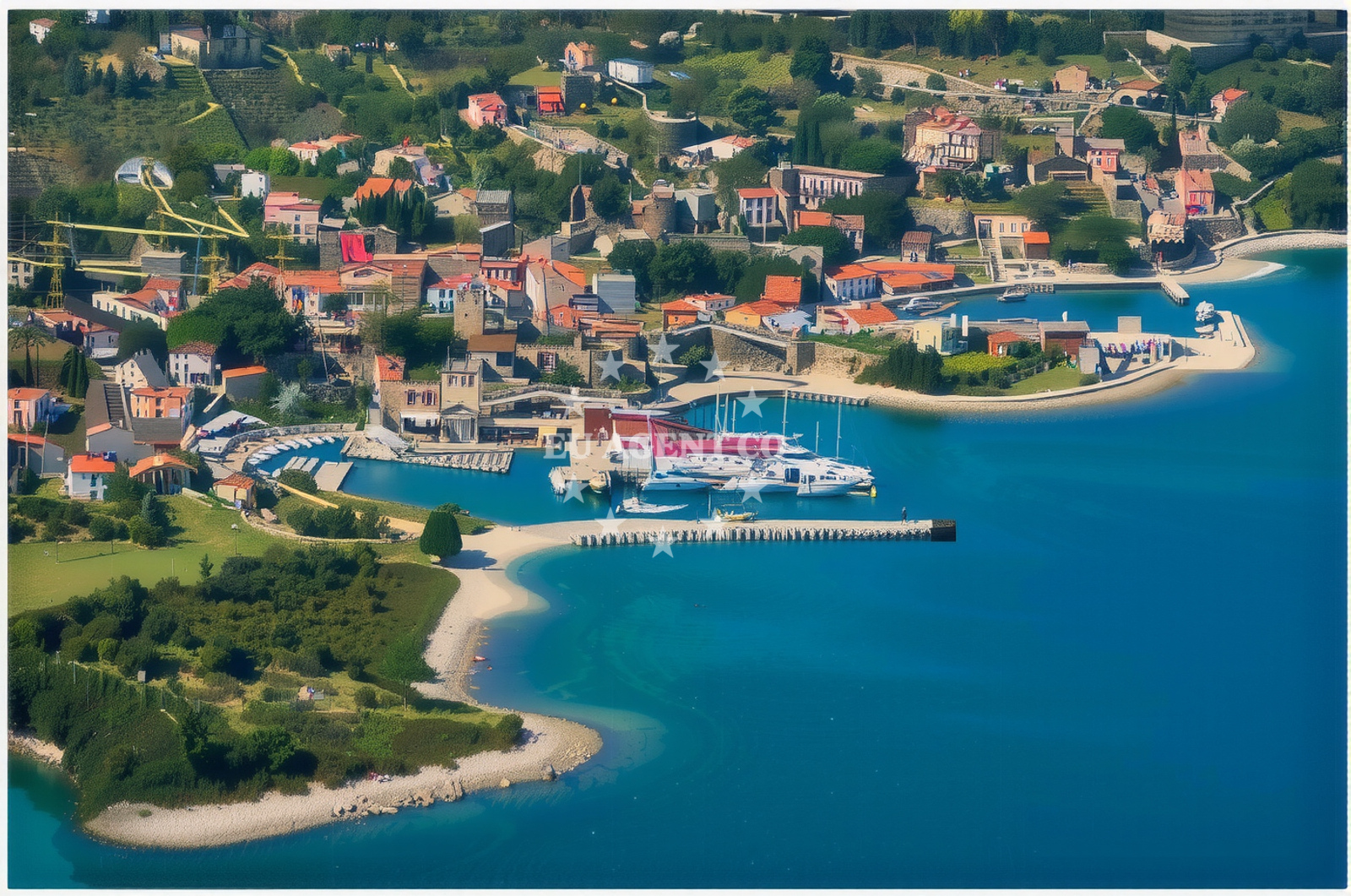 Anchorage Nerezine, Losinj, Croatia with natural surroundings