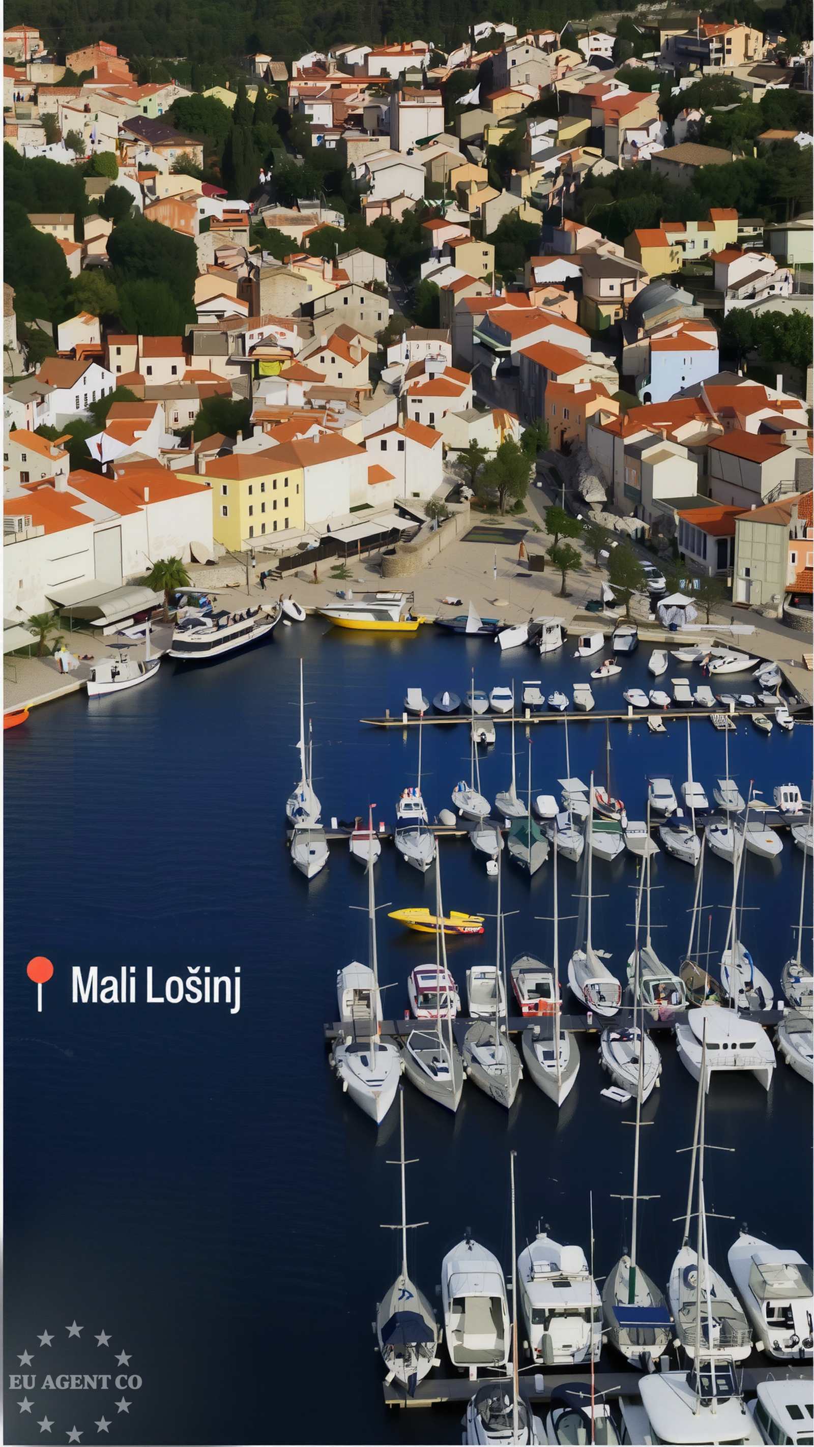 Anchorage in Nerezine, Losinj, Croatia, with open views to the south
