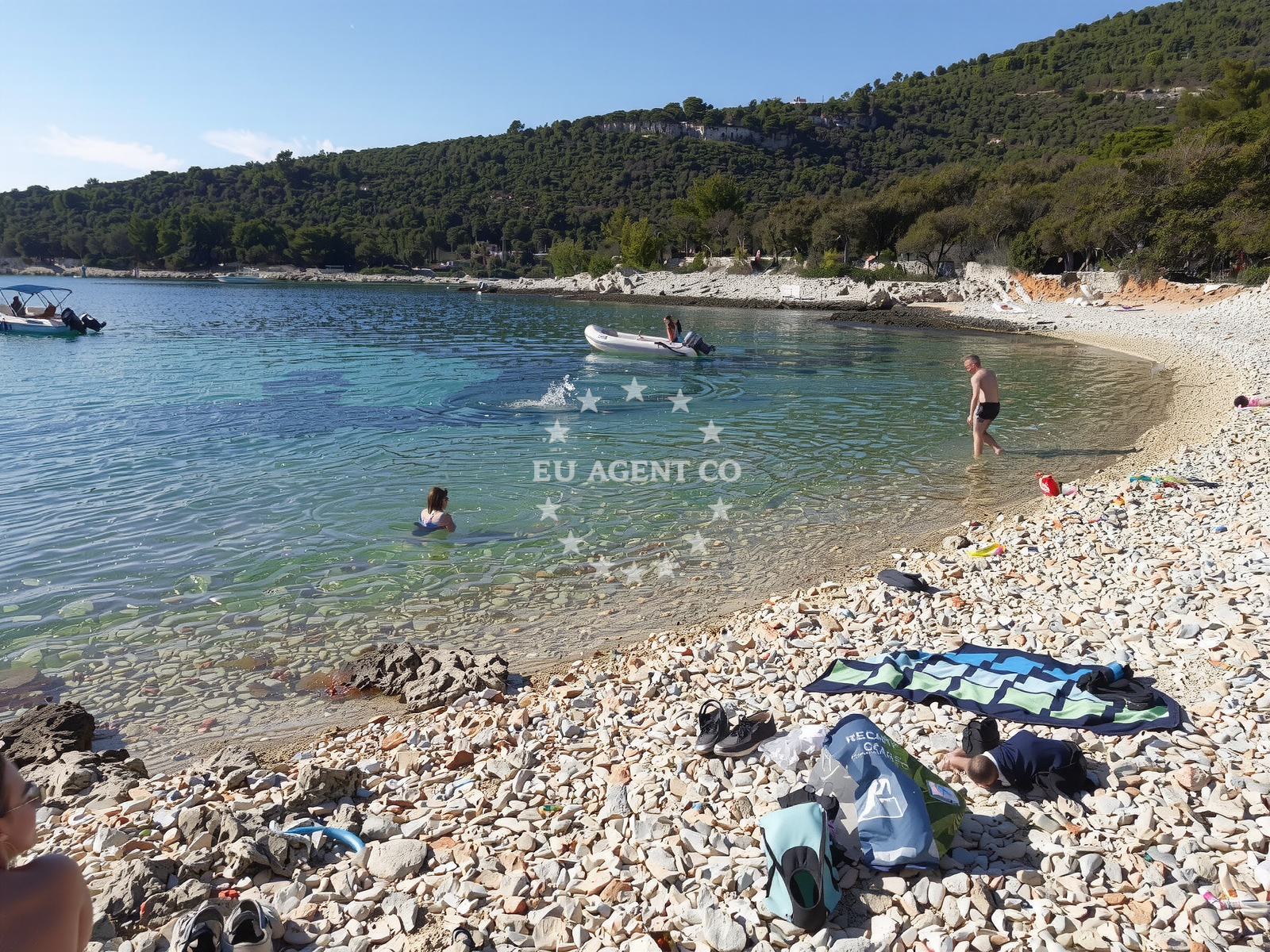 Anchorage in Veli Losinj, Croatia with calm Adriatic waters