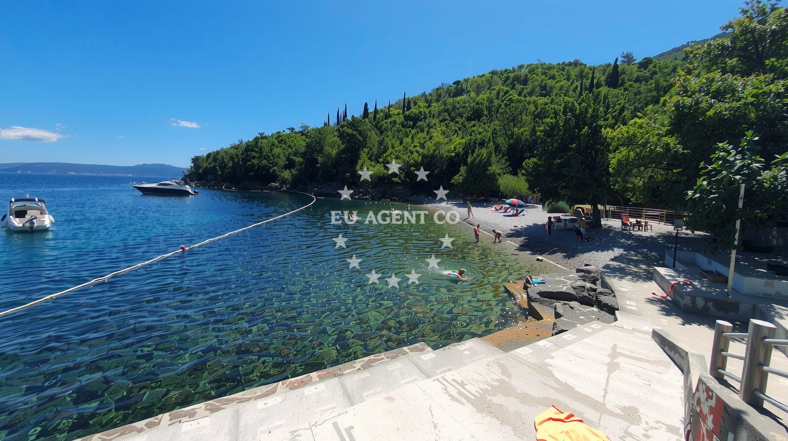 Medveja Beach, Croatia with clear waters and nearby anchorage