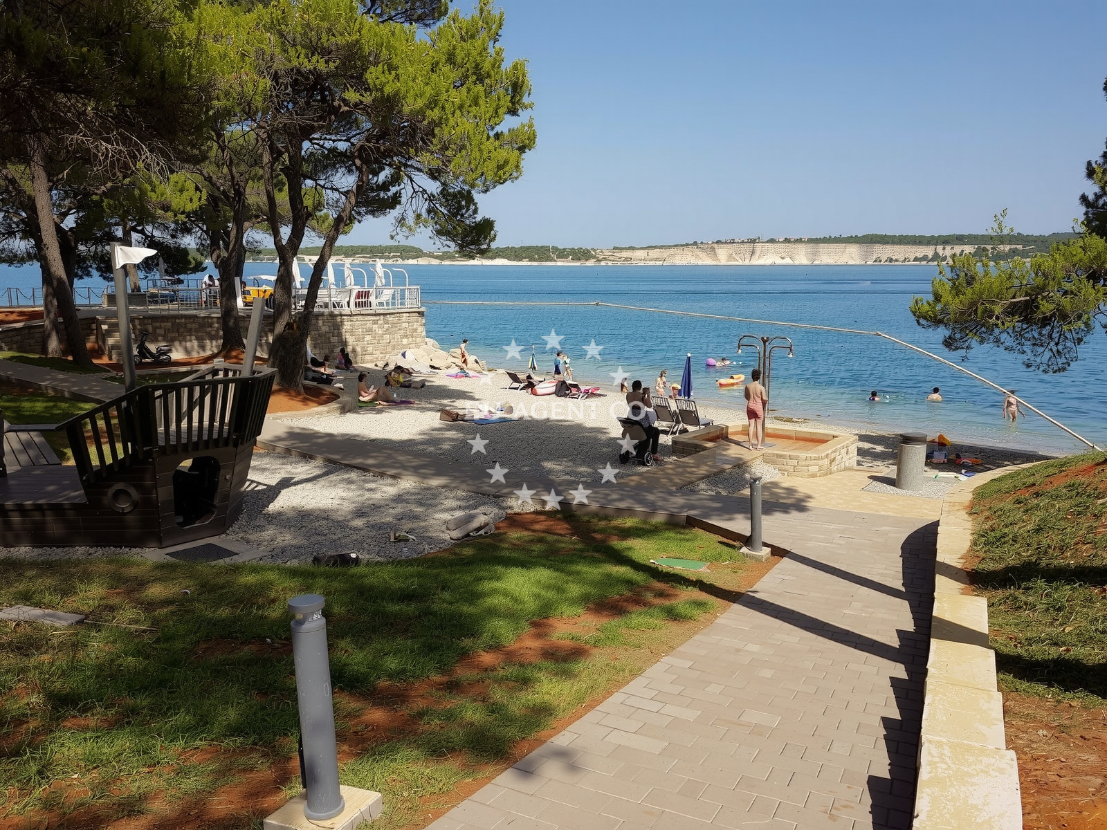 Sandy seabed anchorage in Novigrad Istarski, Croatia