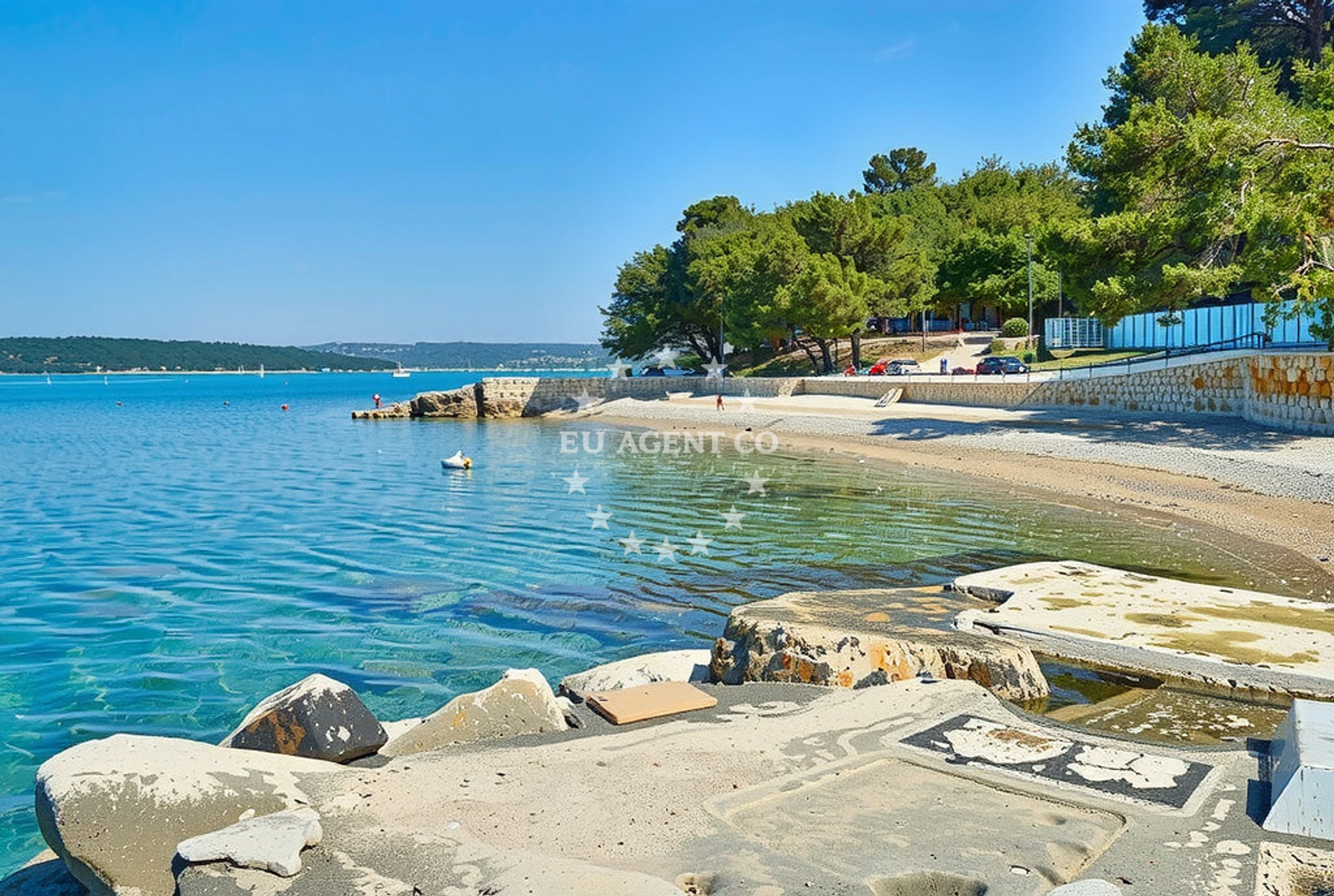 Yacht anchored at Novigrad Istarski, Istria region