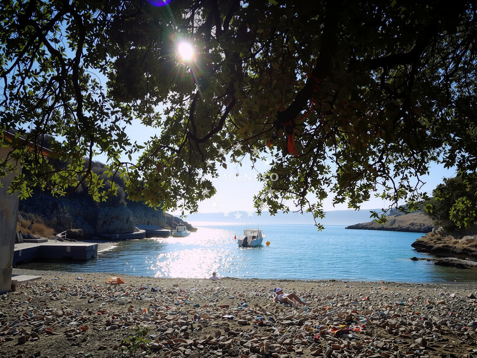ACI Marina Cres on the island of Cres, Croatia with moored yachts and docking facilities