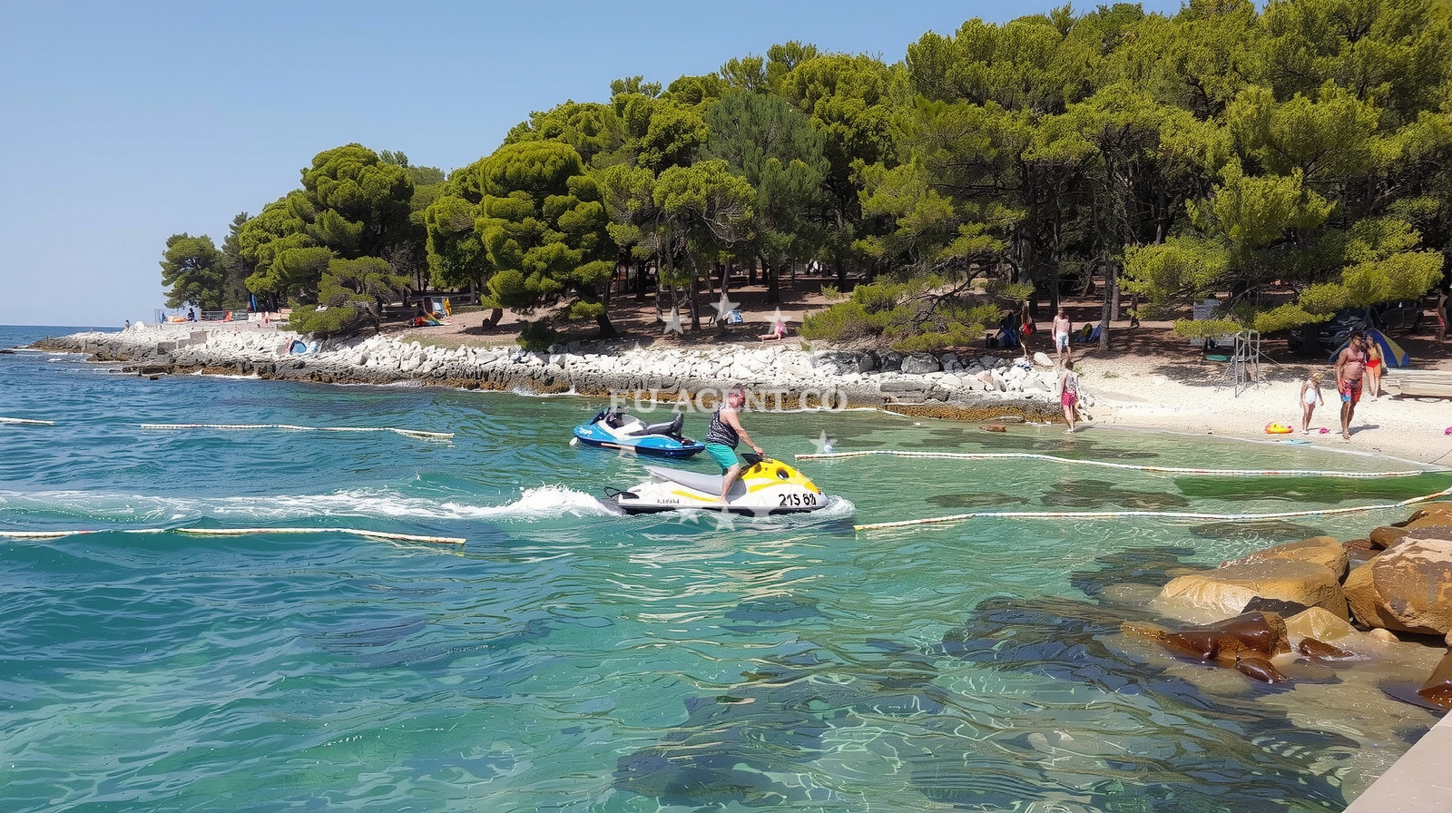 Anchorage in Poreč with Hotel Delphin in the distance