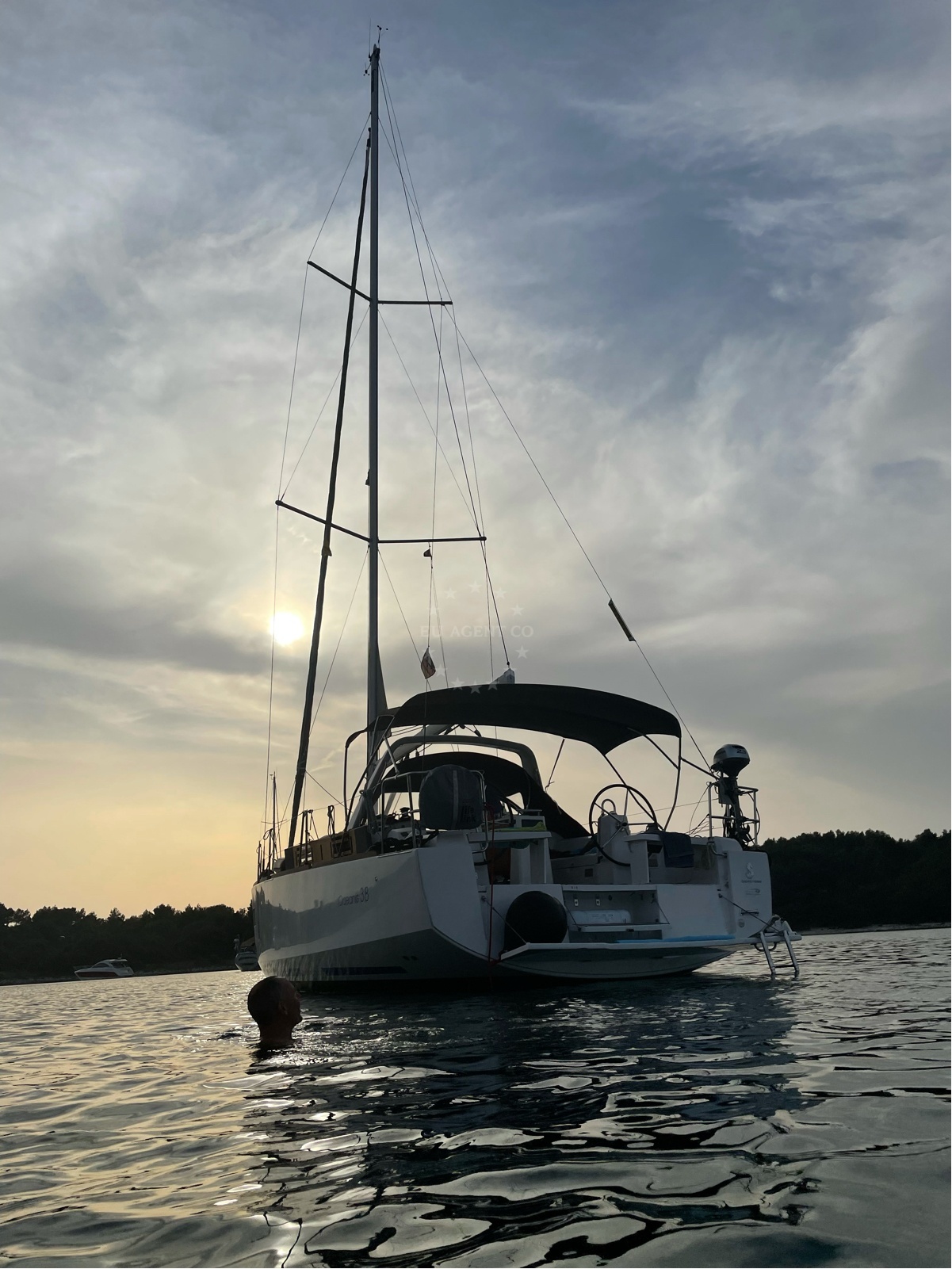 View of Premantura anchorage from the shore, Croatia