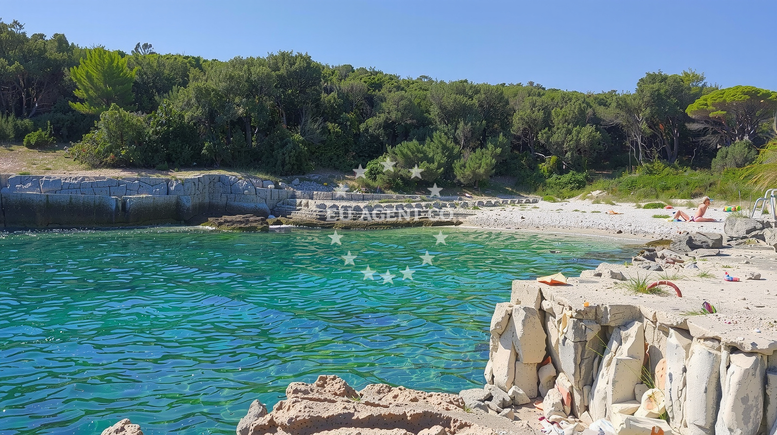 Cava Beach near Rakalj anchorage, Croatia