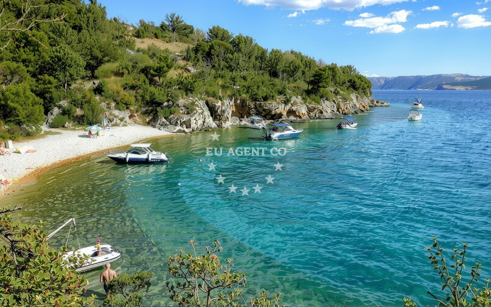 Anchorage in Selce, Croatia with nearby Jasenova