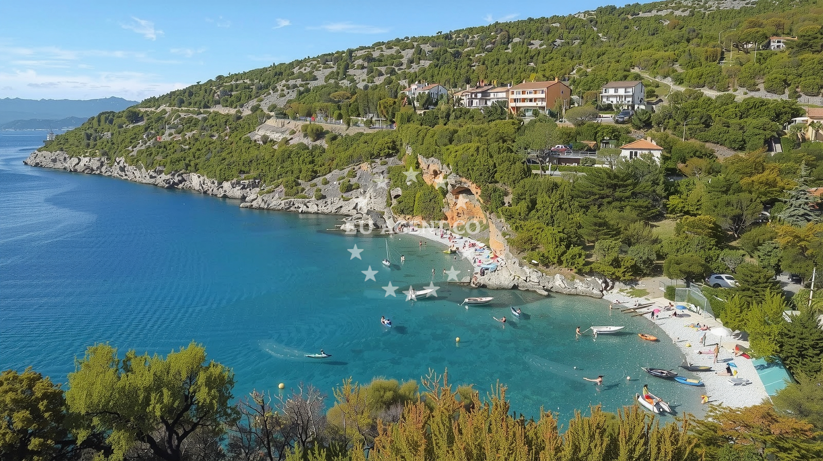 Anchorage in Senj, Croatia with nearby Bunica Beach