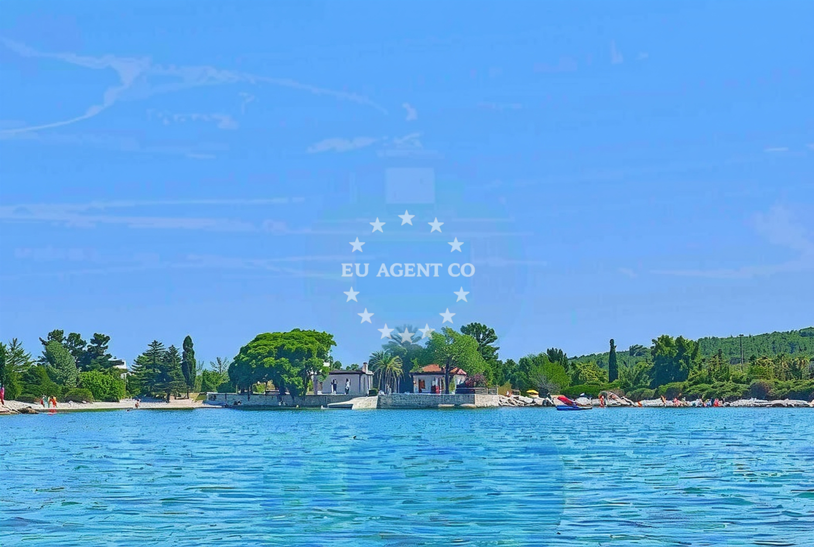Anchorage on St. Petar Island, Croatia with calm waters and nearby Prikodrazice