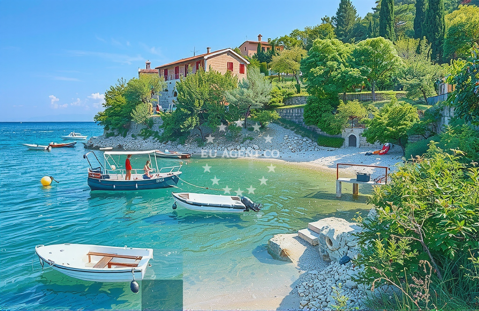Sveta Marina Anchorage, Croatia – calm waters with yachts moored nearby