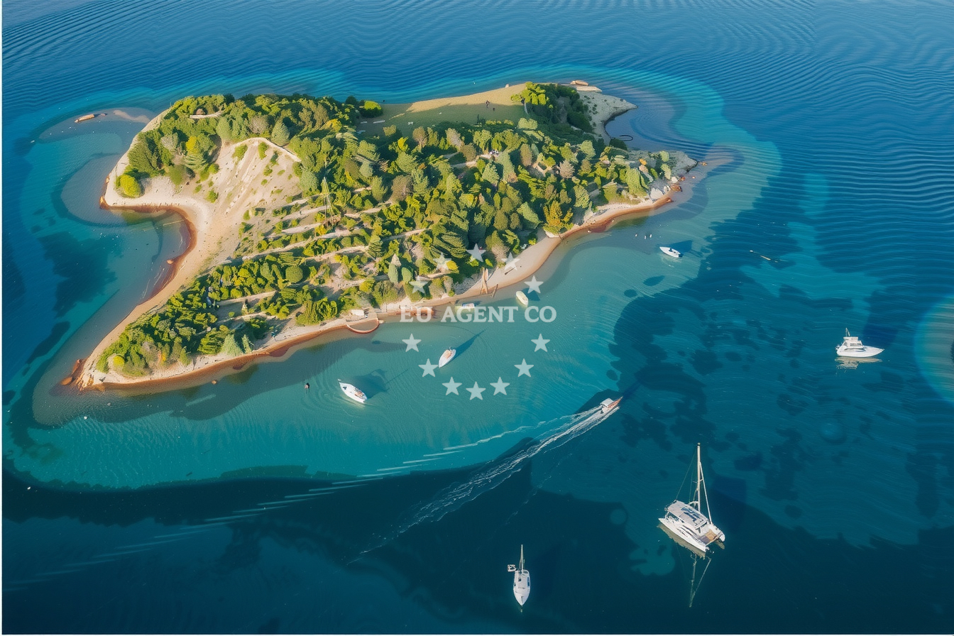 Yacht anchored at Sveti Ivan, Istria and Kvarner, Croatia