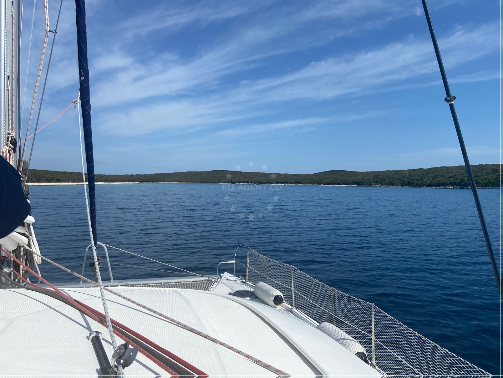 Sandy anchorage in Unije, Croatia with natural surroundings