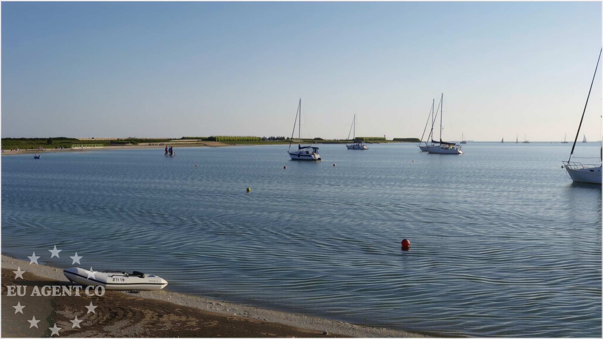 Anchorage in Unije, Croatia with clear waters and sandy seabed