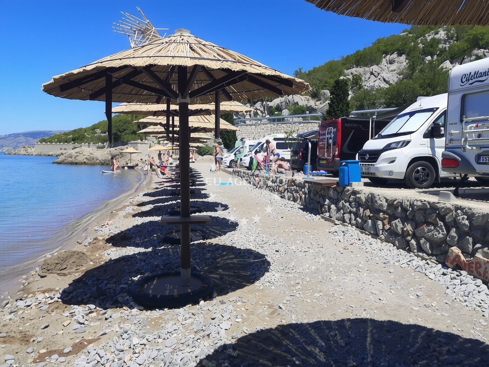 Anchorage in Zrnovnica, Croatia with calm waters and sand/mud seabed