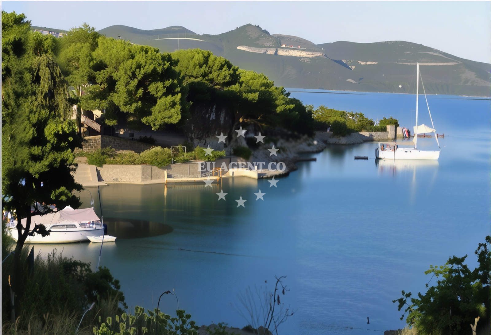 Sandy seabed anchorage in Drage, North Dalmatia, Croatia
