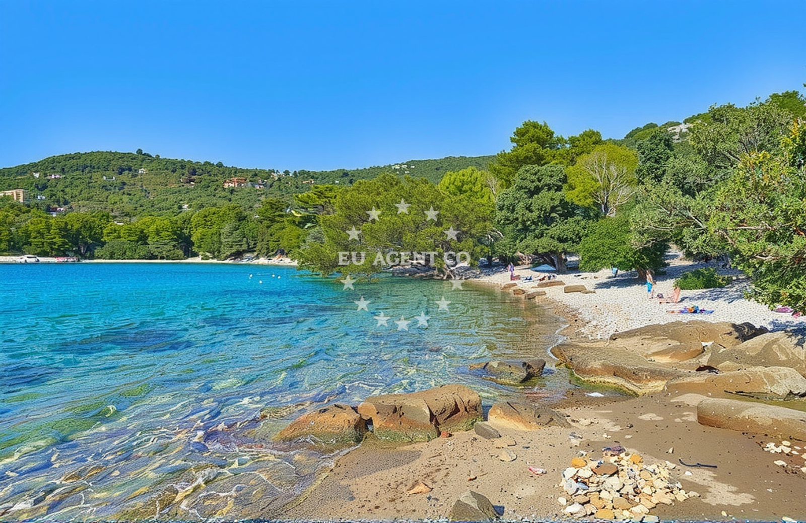 Boat anchored at Zverinac North, Dugi Otok, Croatia