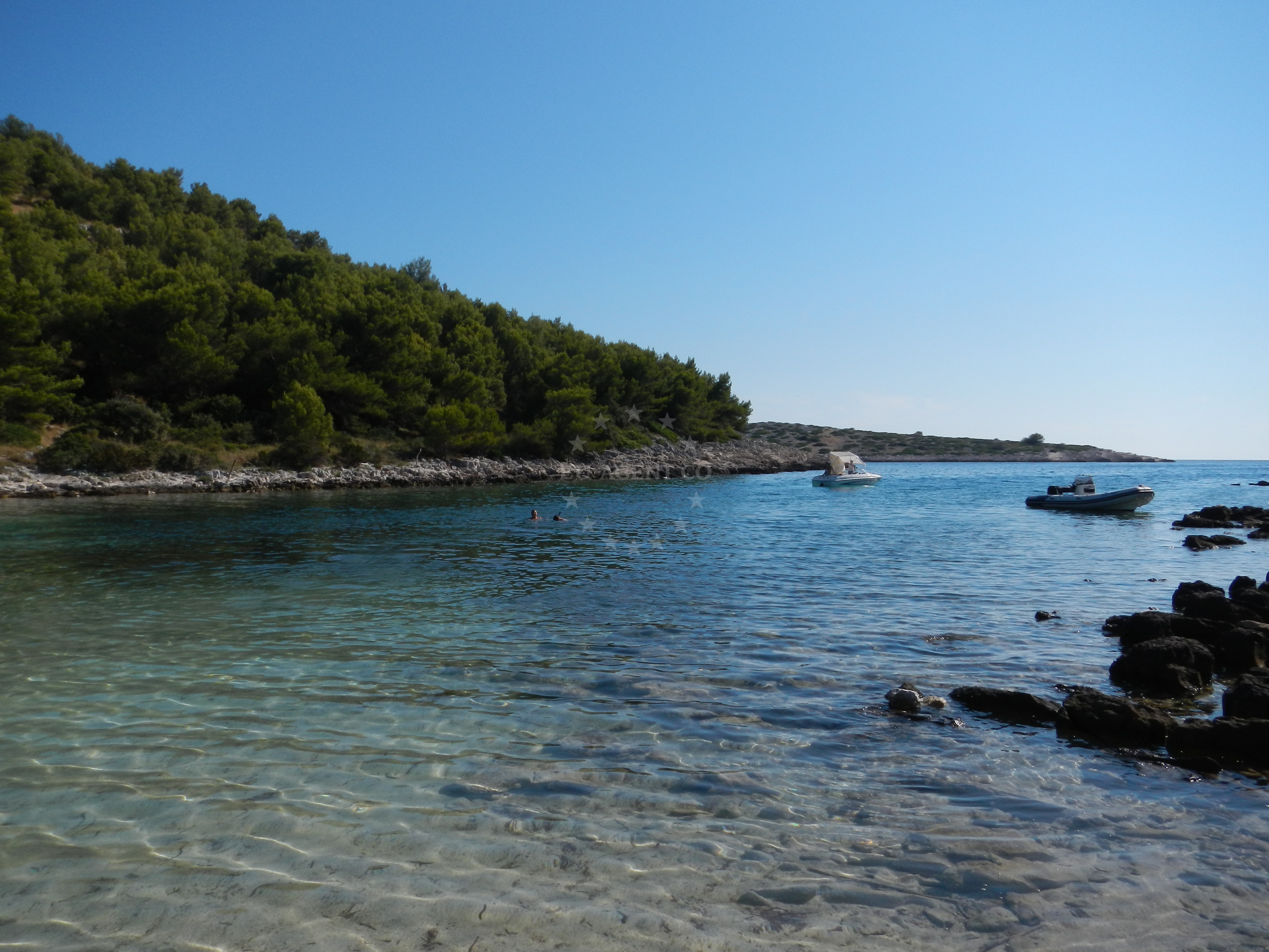 Sandy seabed anchorage on Dugi Otok, Croatia
