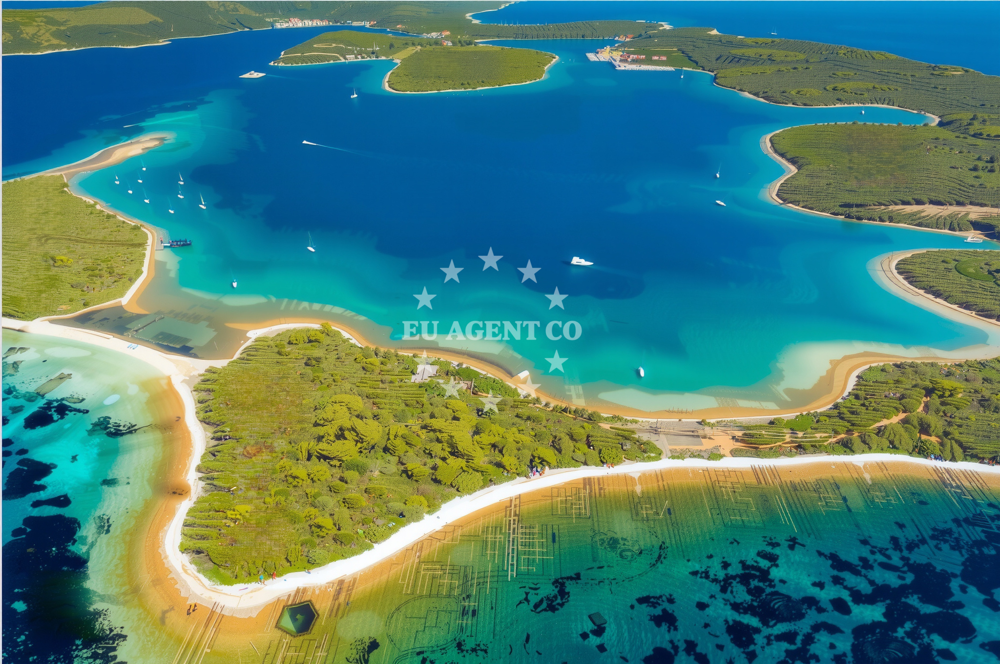 Anchorage on Dugi Otok with sandy seabed and seaweed patches