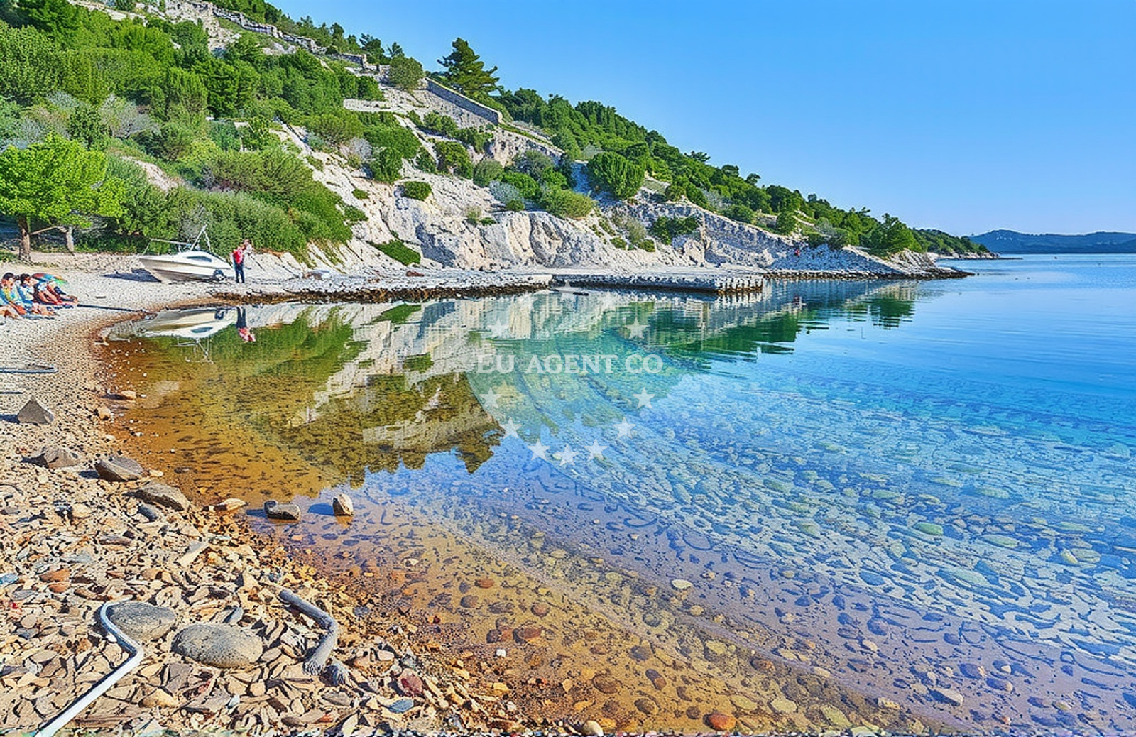 Anchorage on Dugi Otok, North Dalmatia, Croatia with nearby Ovca Beach