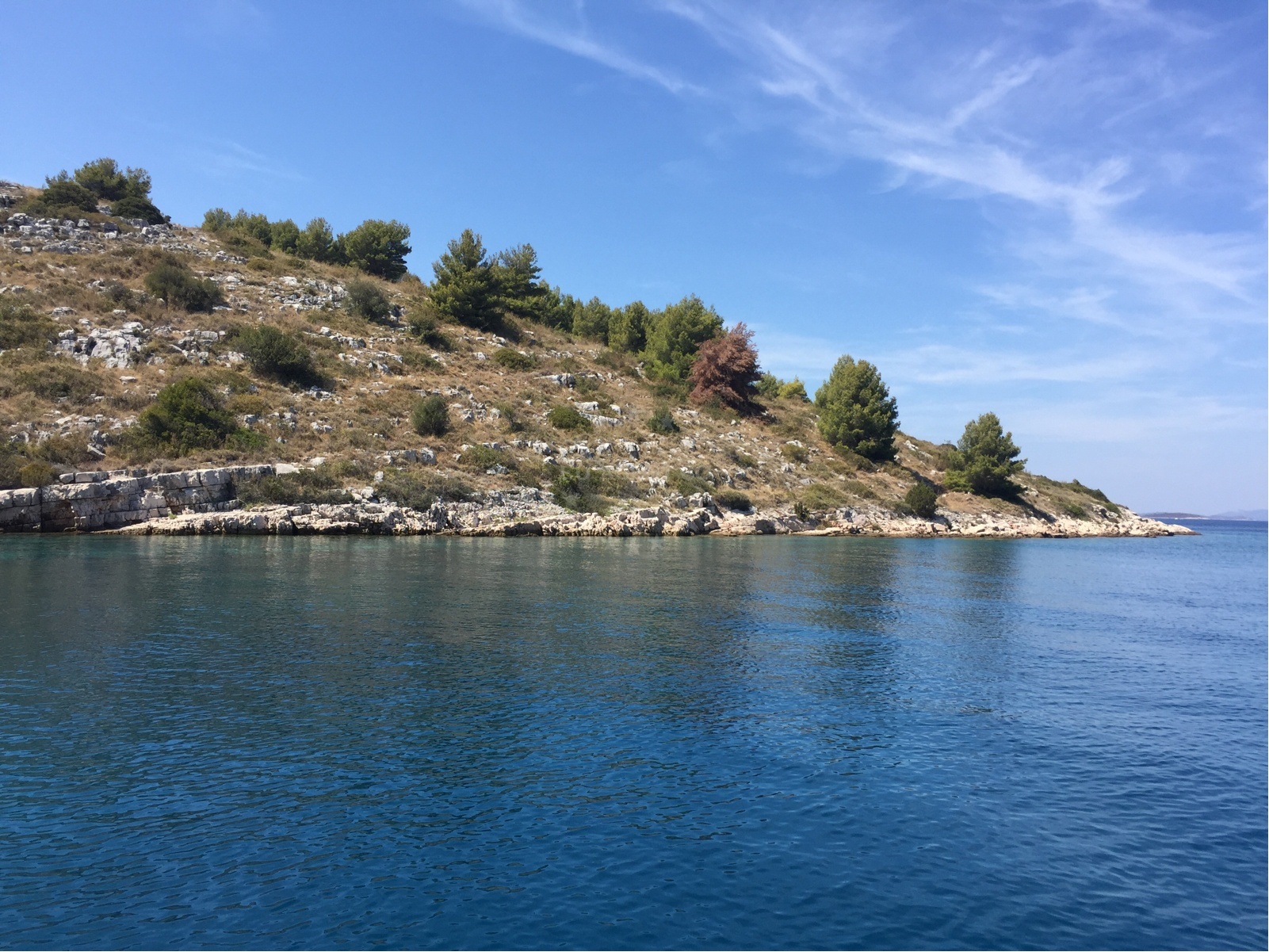 Seaweed and sand seabed at Rasovac Anchorage, Dugi Otok