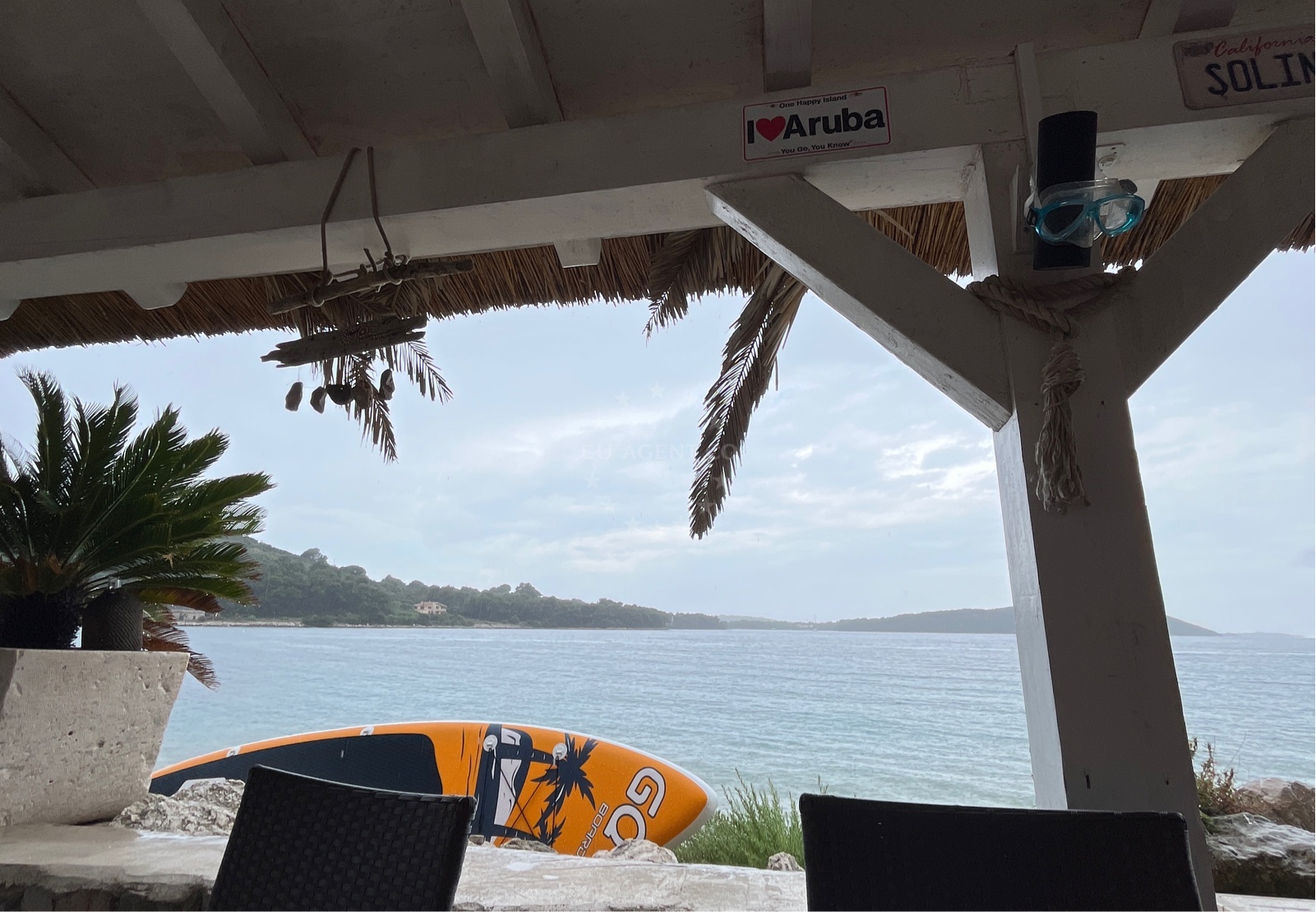 Anchorage in Soline, Dugi Otok with calm Adriatic waters