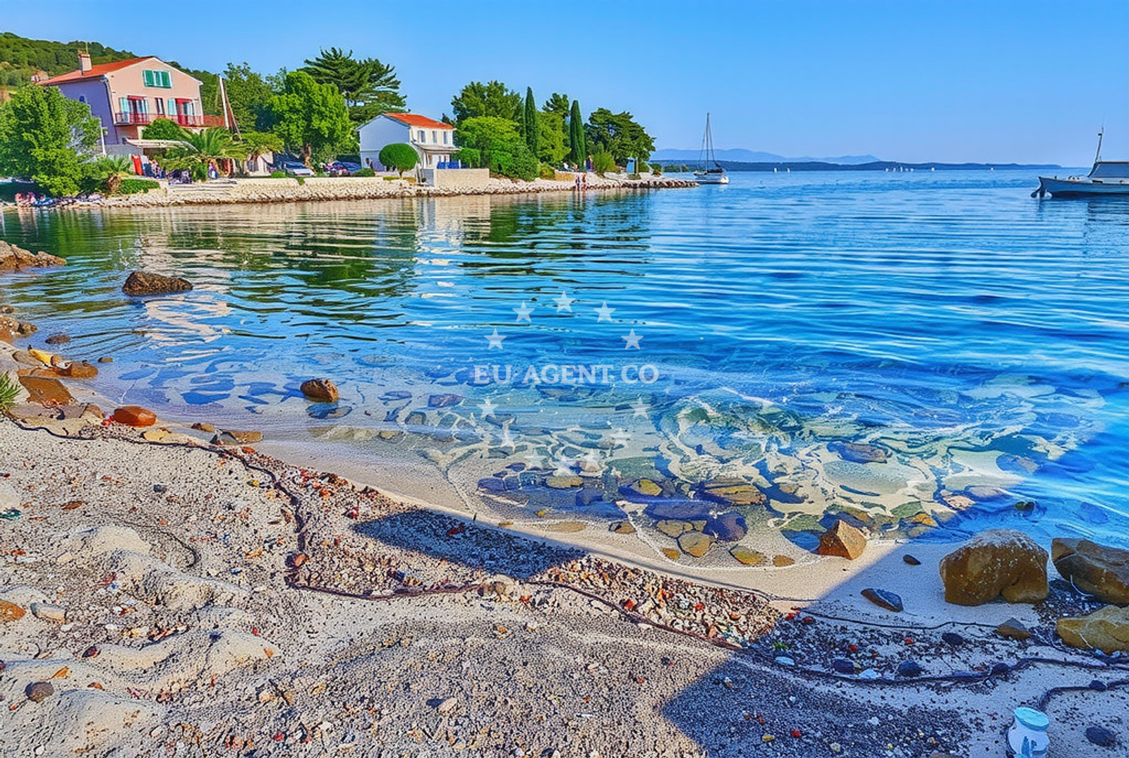 Žmanšćica beach, Dugi Otok, with clear waters and rocky shoreline