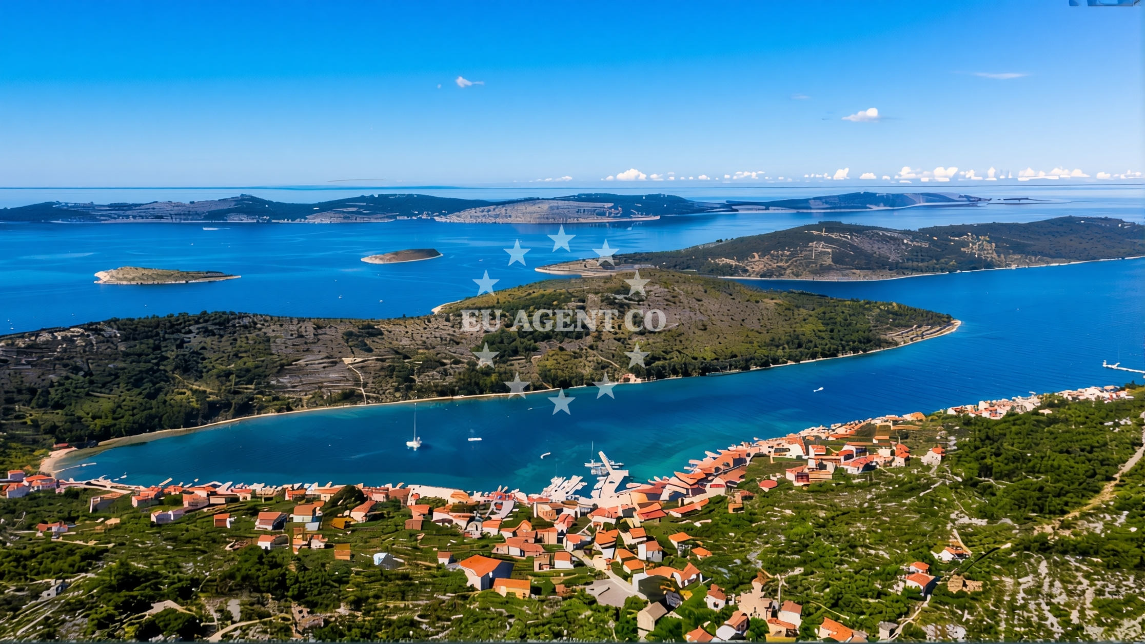 Anchorage on Kaprije Island with calm waters and natural shoreline protection