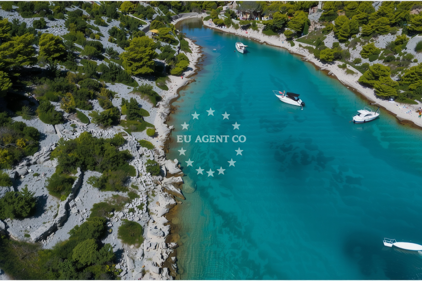 Approach and location view of Vanjska anchorage in Anchorage on the island Kaprije, North Dalmatia, Croatia photo 3