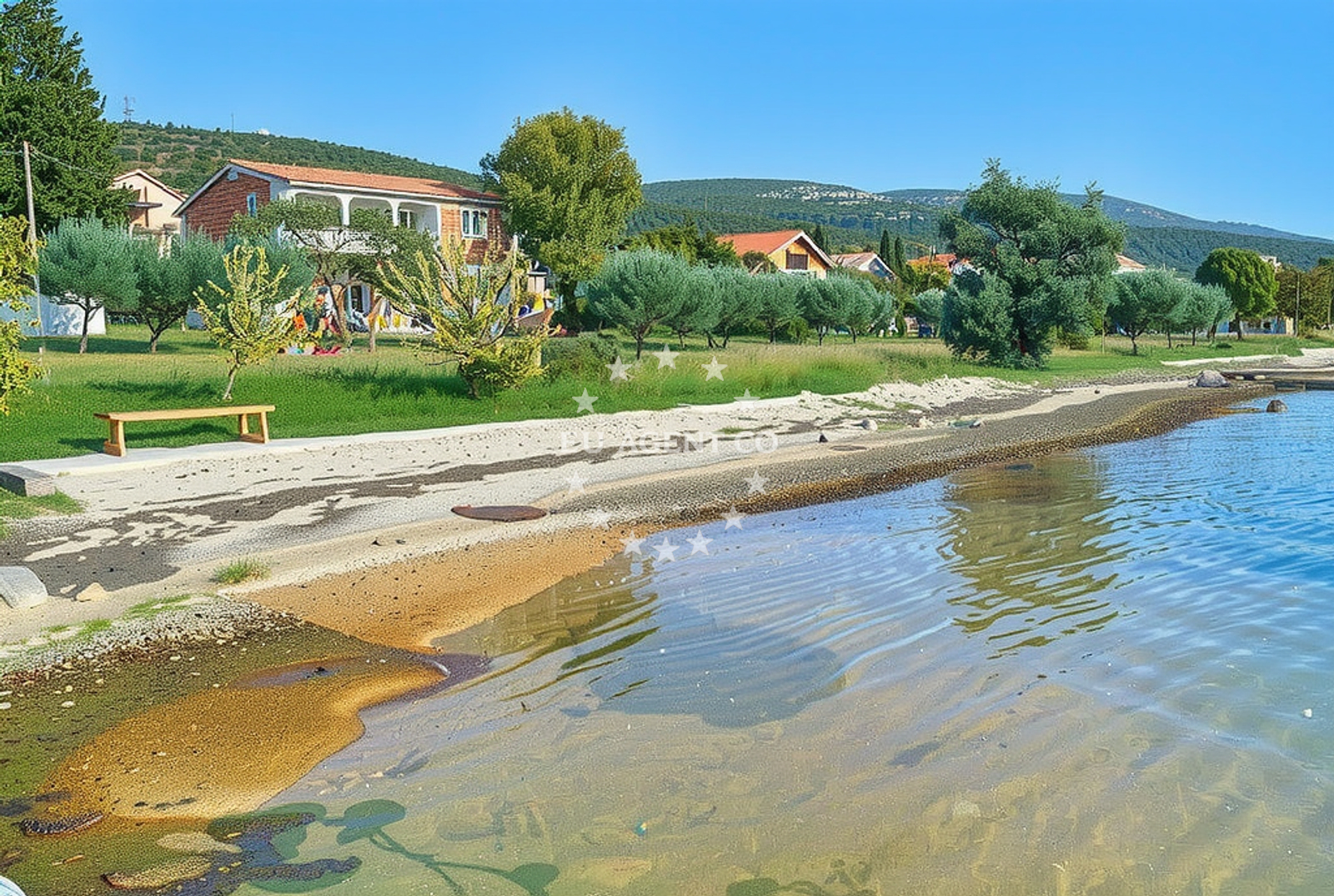Vrulje Beach II, Gornji Karin, Croatia with clear waters and rocky shoreline