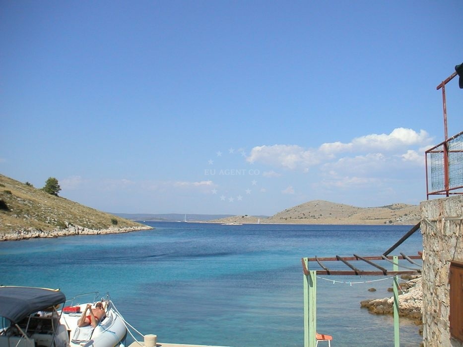 Anchorage on Kornat Island, North Dalmatia, Croatia with clear waters and nearby Lupeščina bay