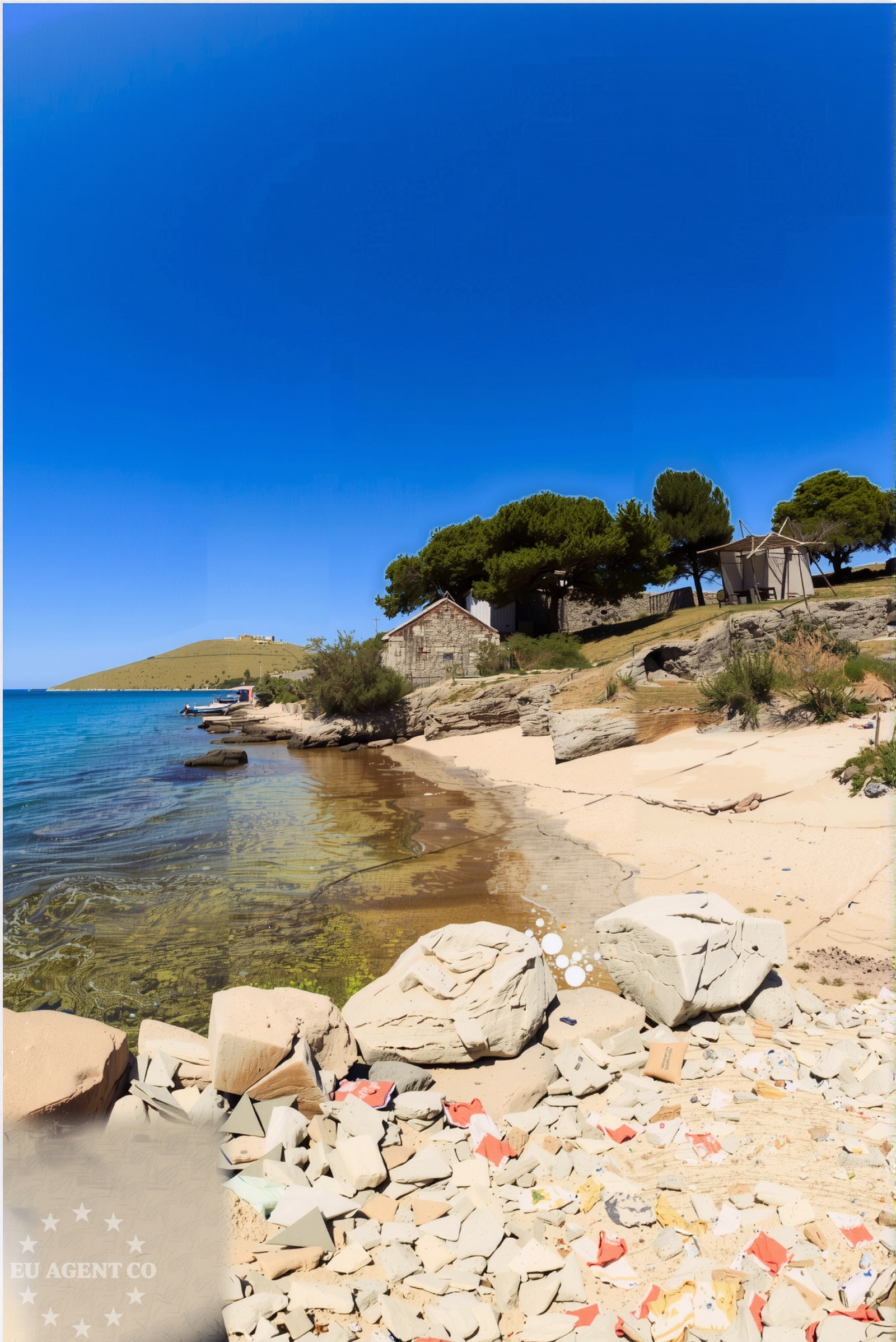 Anchorage in Lucica, Kornat with sandy seabed and nearby Bele Lučice