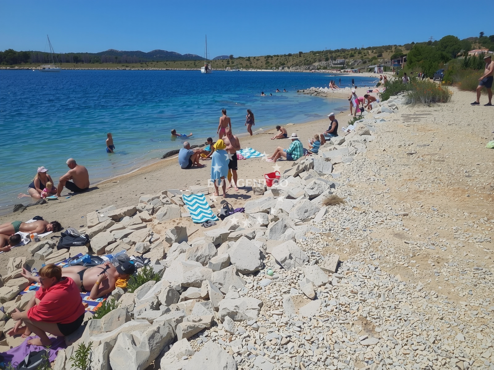 Skrovada Anchorage on Lavdara Island, North Dalmatia, Croatia with calm waters and sandy seabed