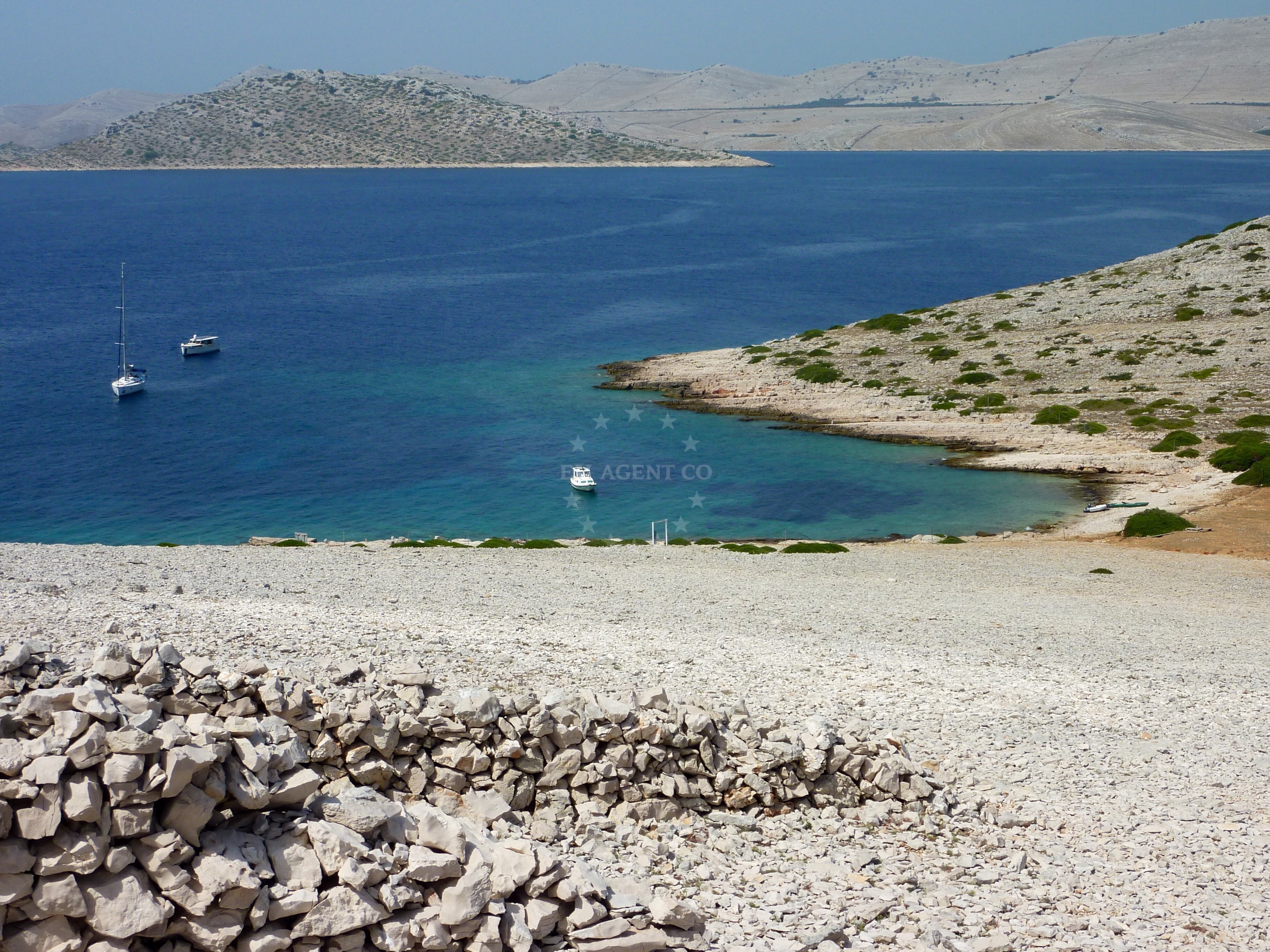 Anchorage on Mana Island, North Dalmatia, Croatia