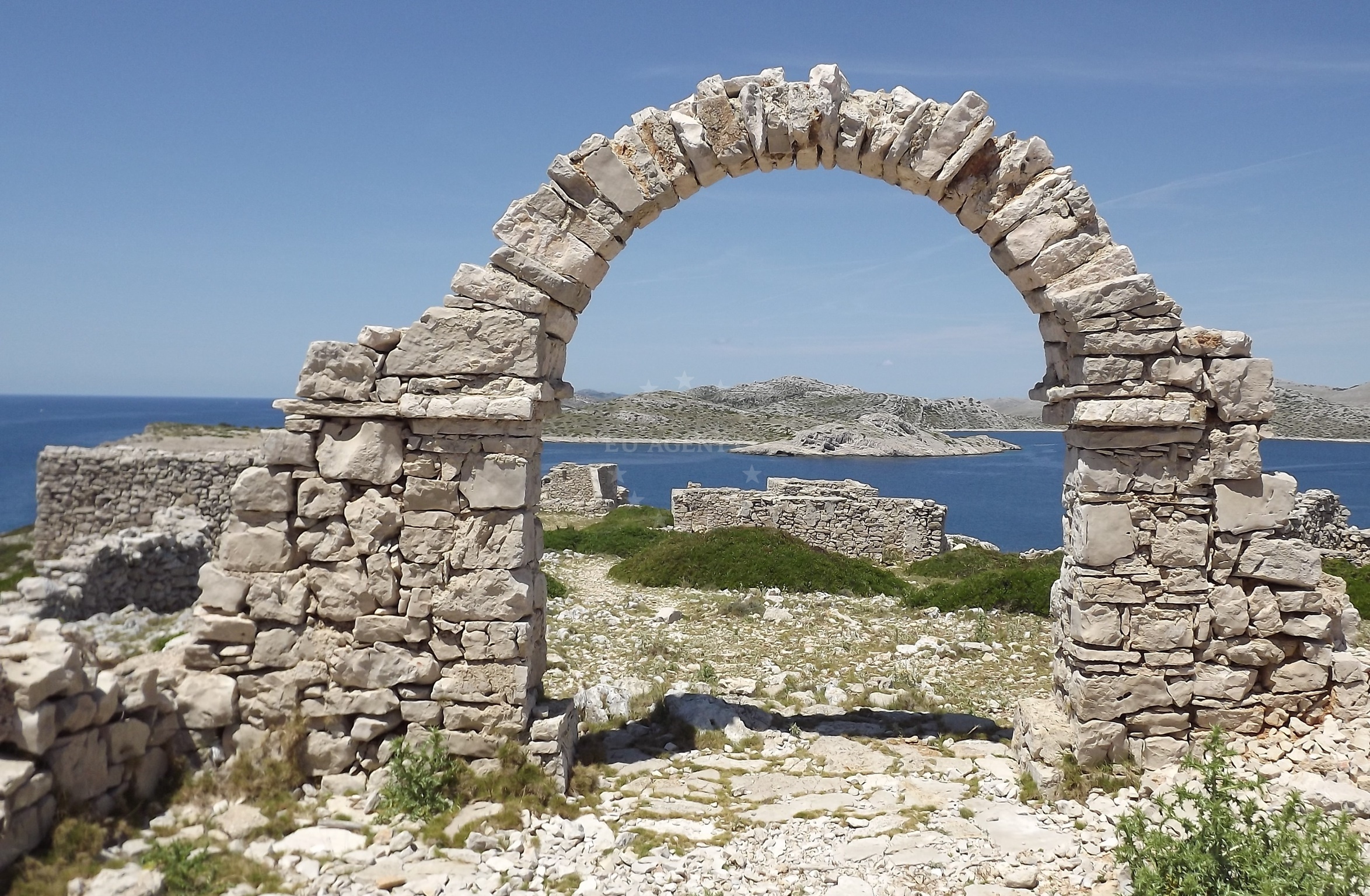 View of the anchorage near Mana Island, Croatia