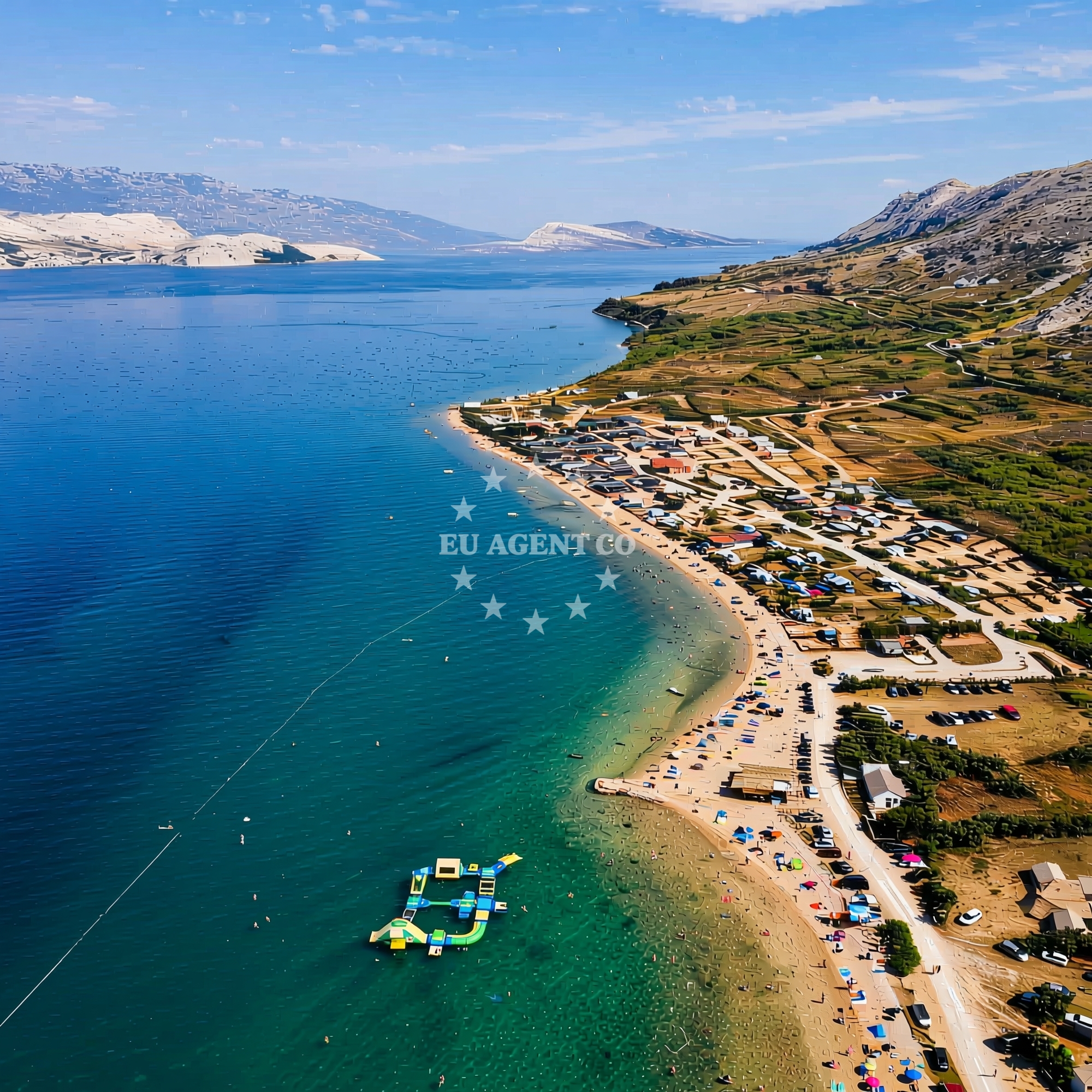 Anchorage on Maun Island, North Dalmatia, Croatia with views of the Adriatic Sea
