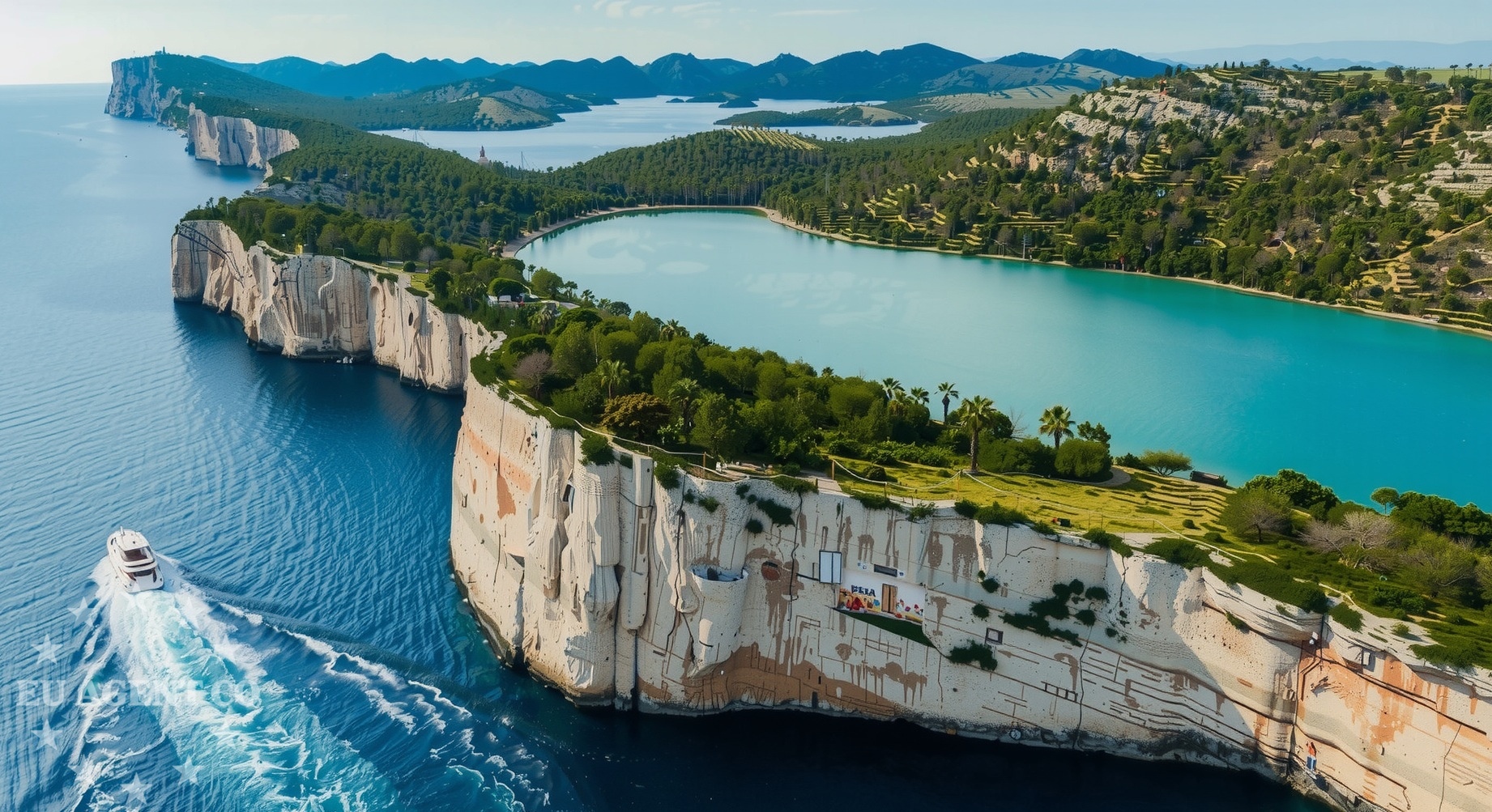 Anchorage on Molat Island with clear waters and sandy seabed