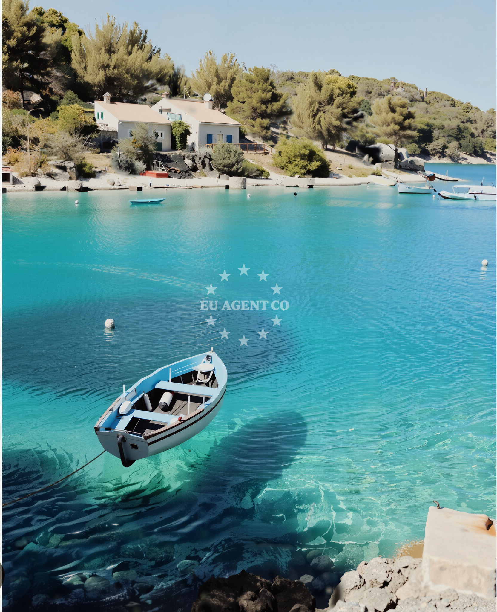 Anchorage on Olib Island with a sandy seabed