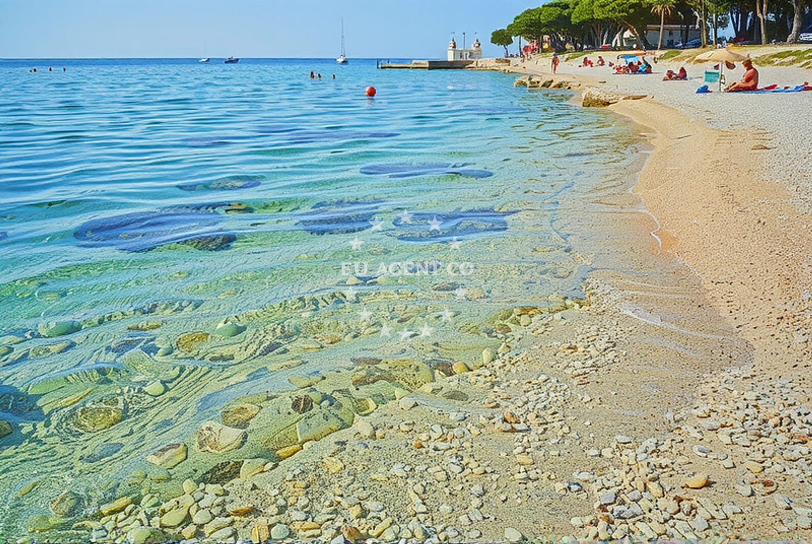 Coastline view from Strasko Anchorage, Novalja, Pag, North Dalmatia