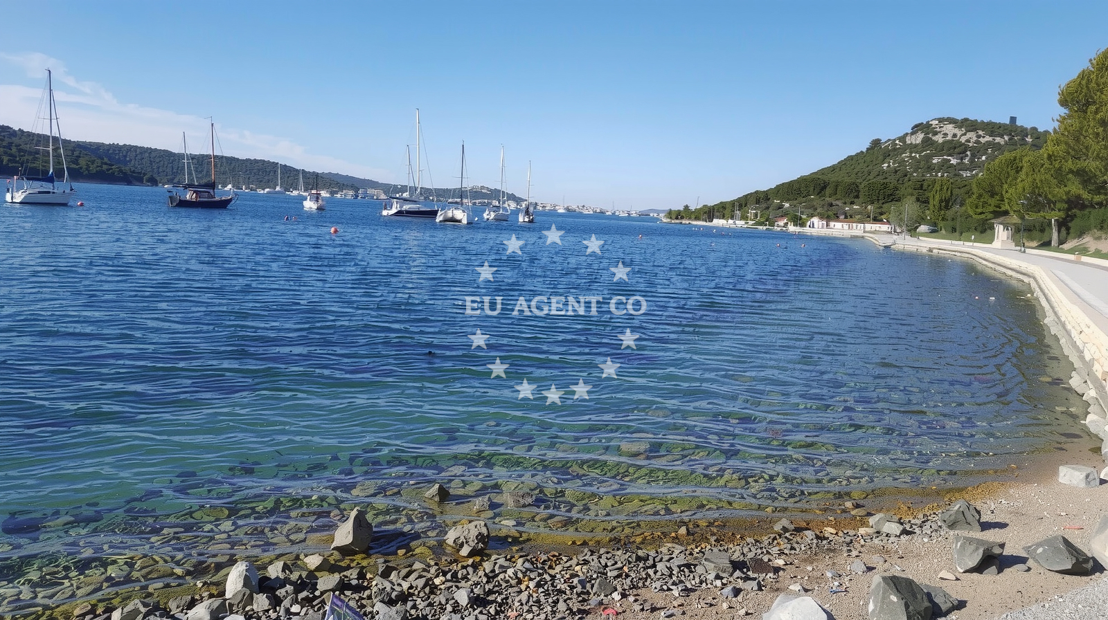 Tisno village with traditional architecture and coastal views