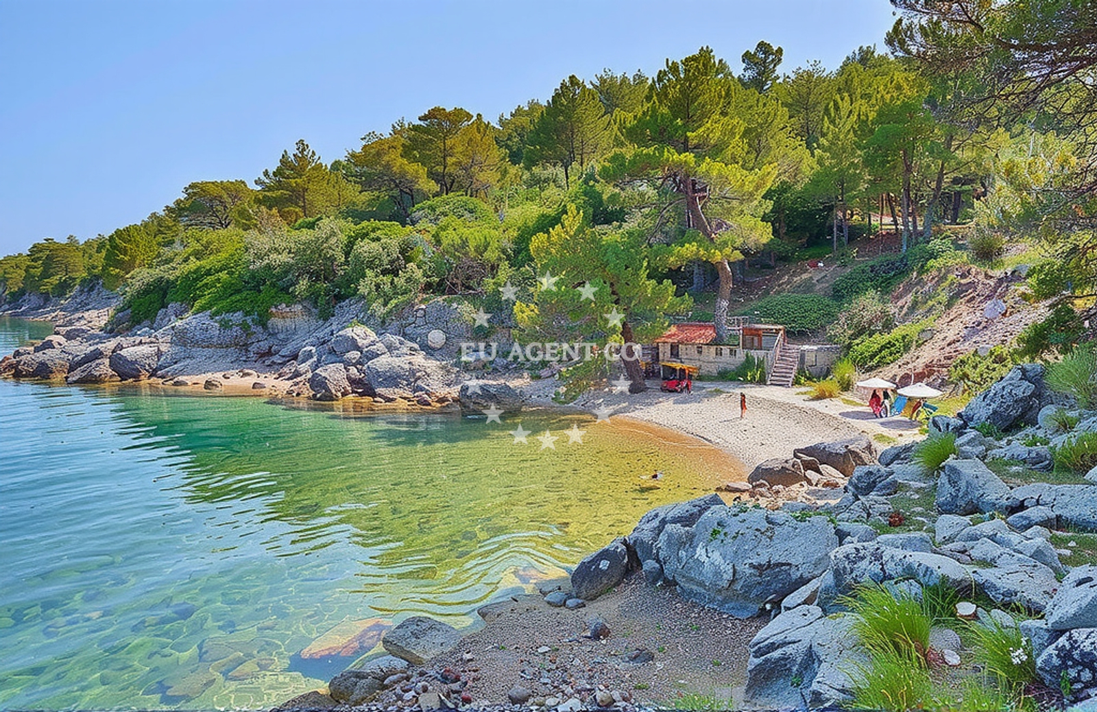 Golubovac Beach on Rava Island, Croatia near the anchorage