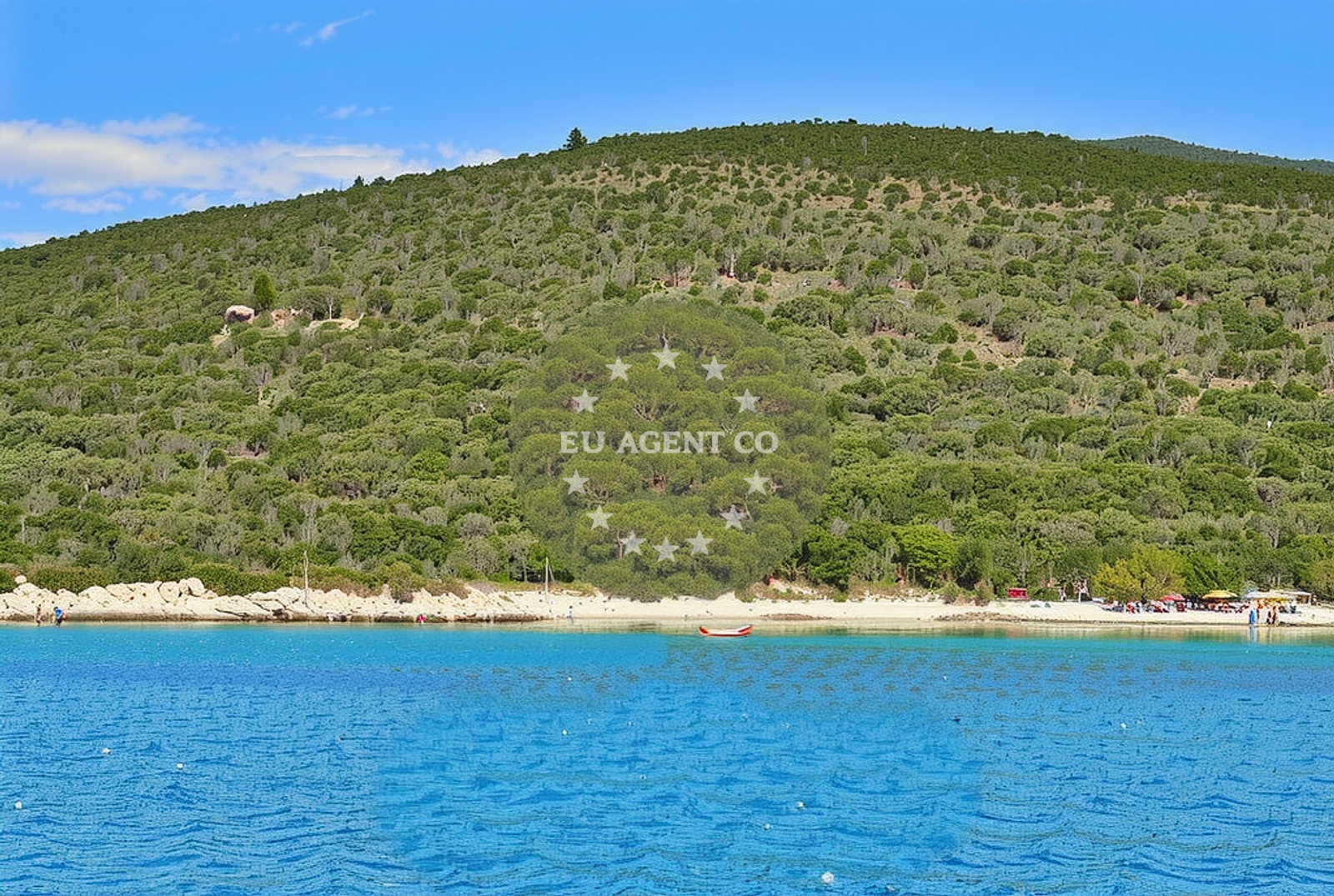 Anchorage on Rivanj Island, North Dalmatia, Croatia with sandy-rock seabed