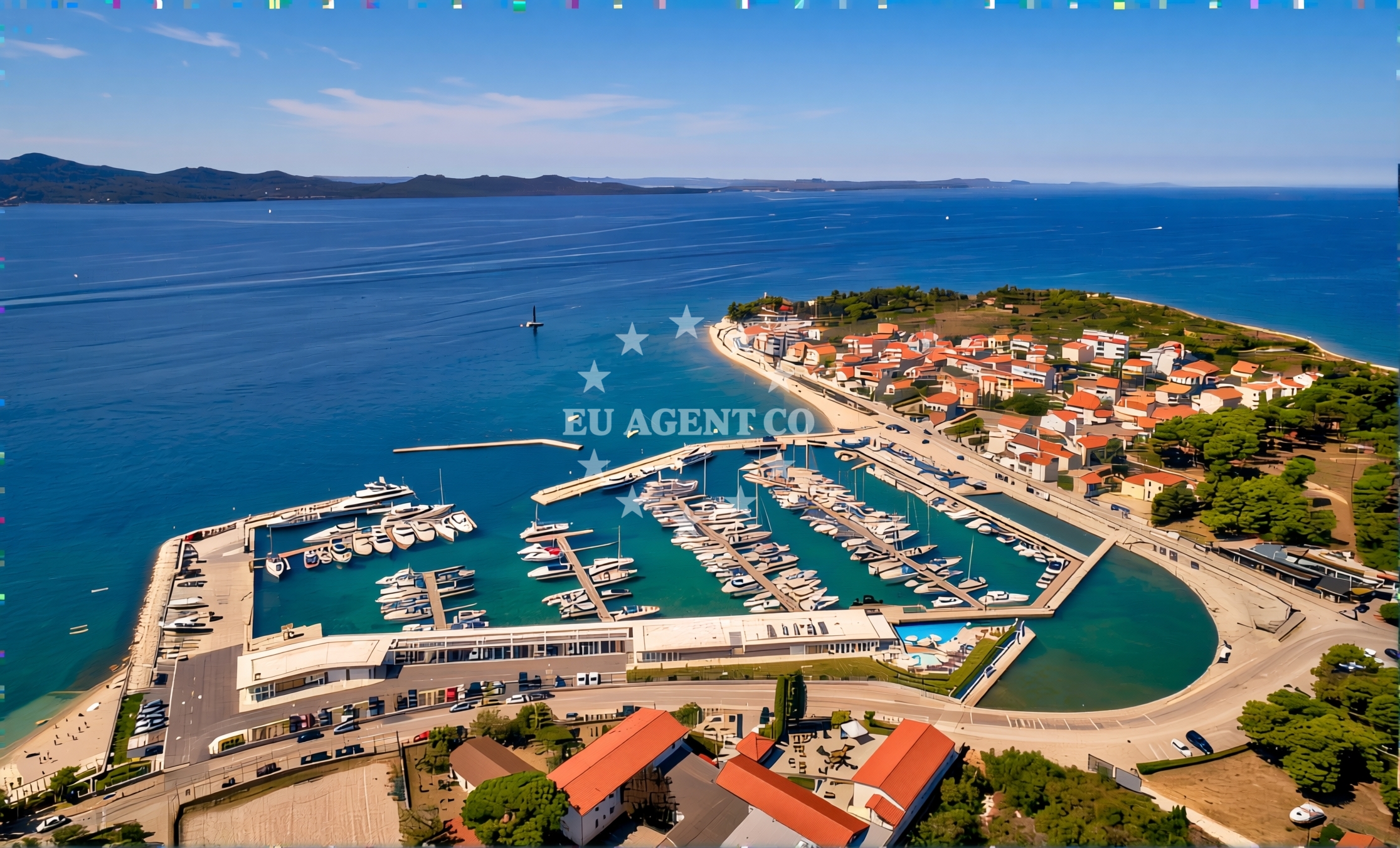 Anchorage on Sestrunj Island, North Dalmatia, Croatia with sandy seabed