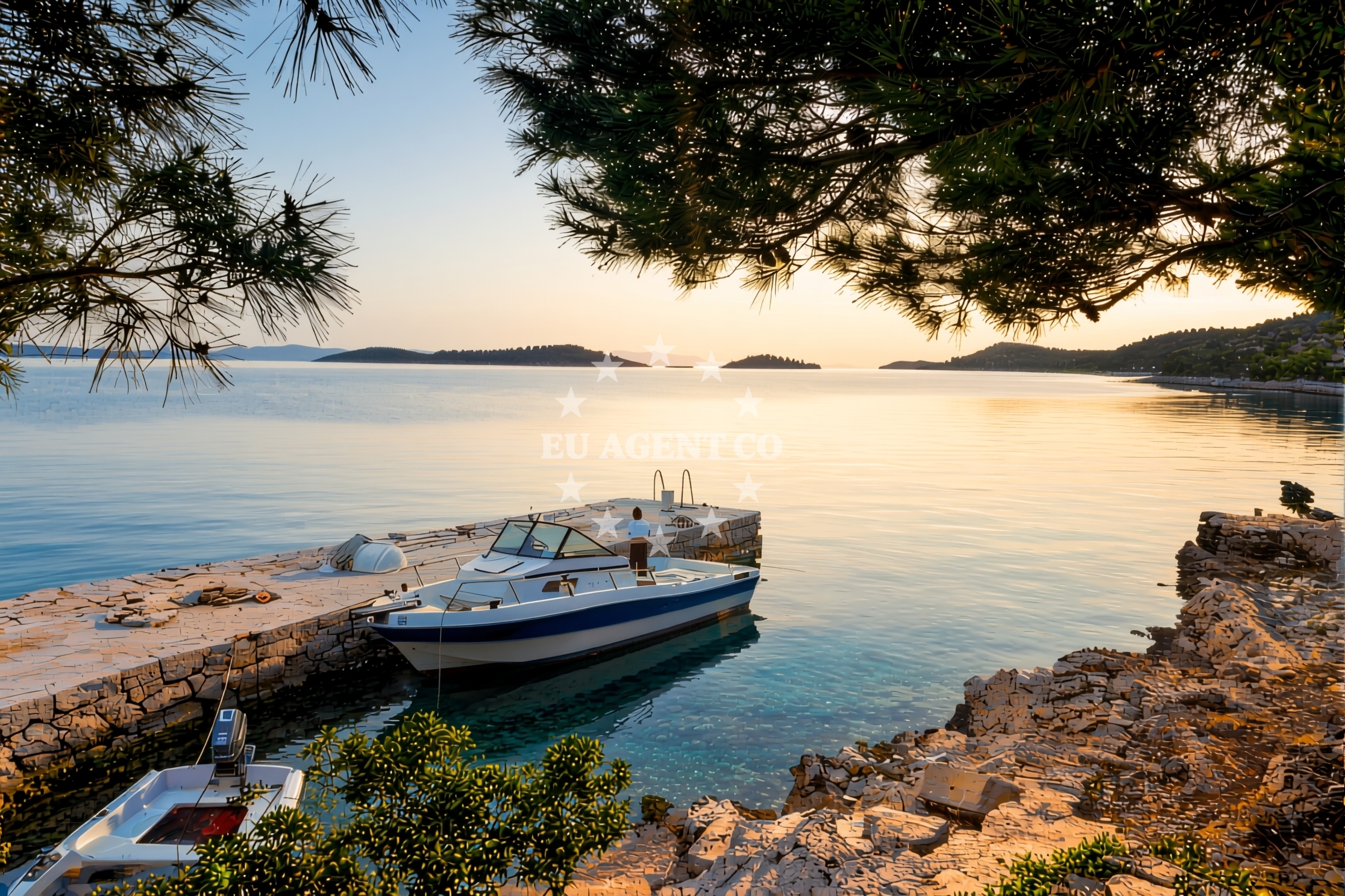 Scenic view of Sit Island and the Adriatic Sea