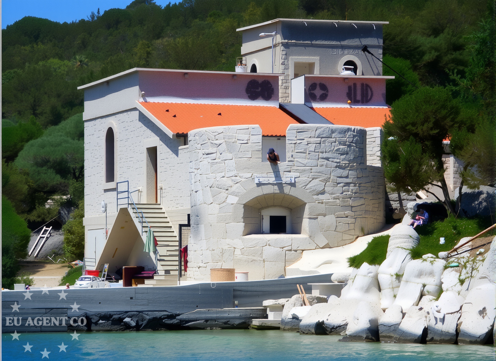 Buoy field near Griparica, Skarda Island, North Dalmatia