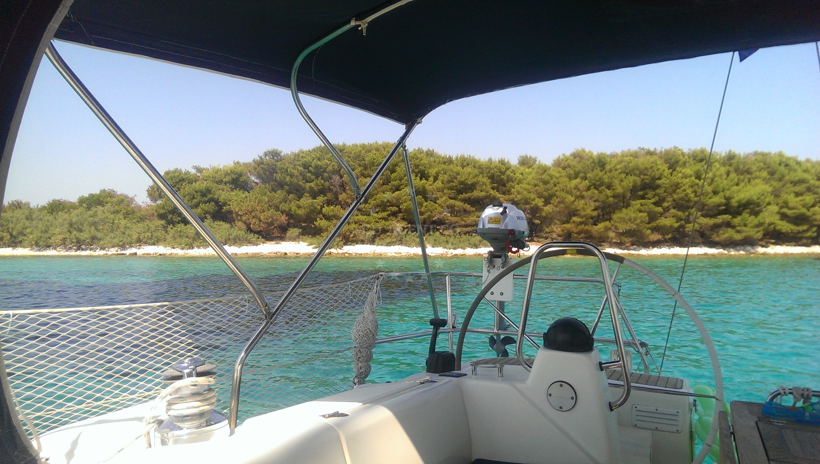 Anchorage on Tovarnjak Island, North Dalmatia, Croatia