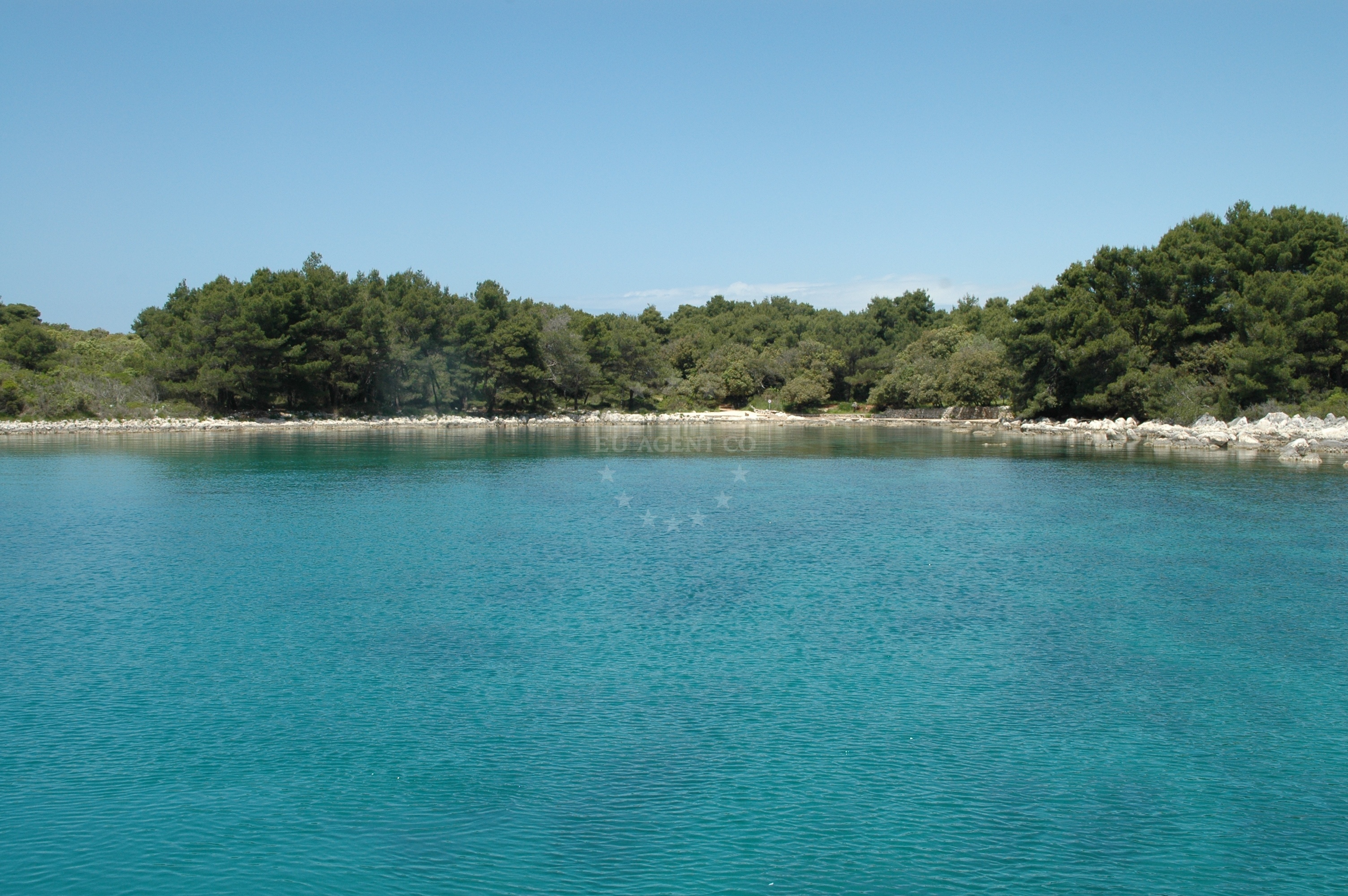 Anchorage in Muline, Ugljan, North Dalmatia, Croatia with sandy seabed and nearby Južna luka